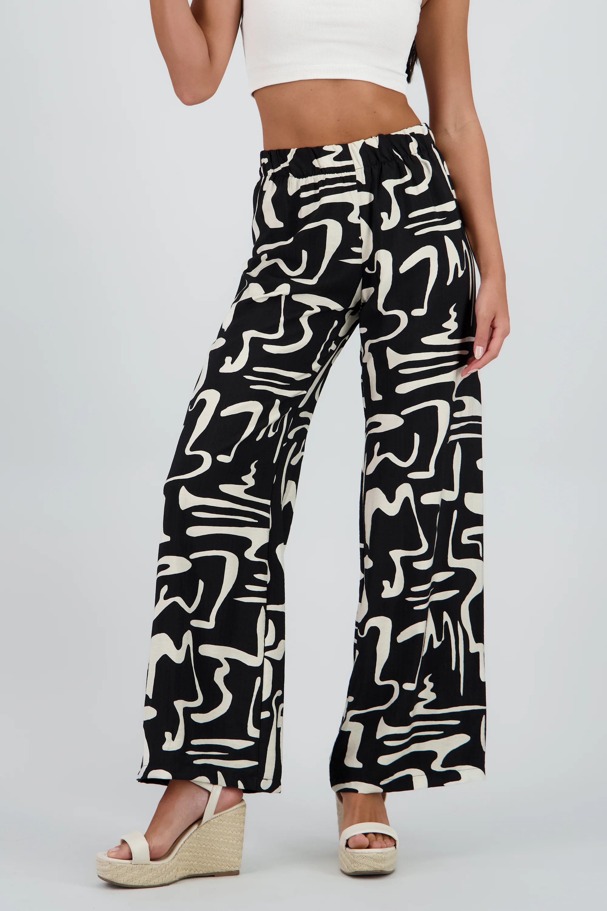 Pantalon wide leg estampado abstracto - Image 2