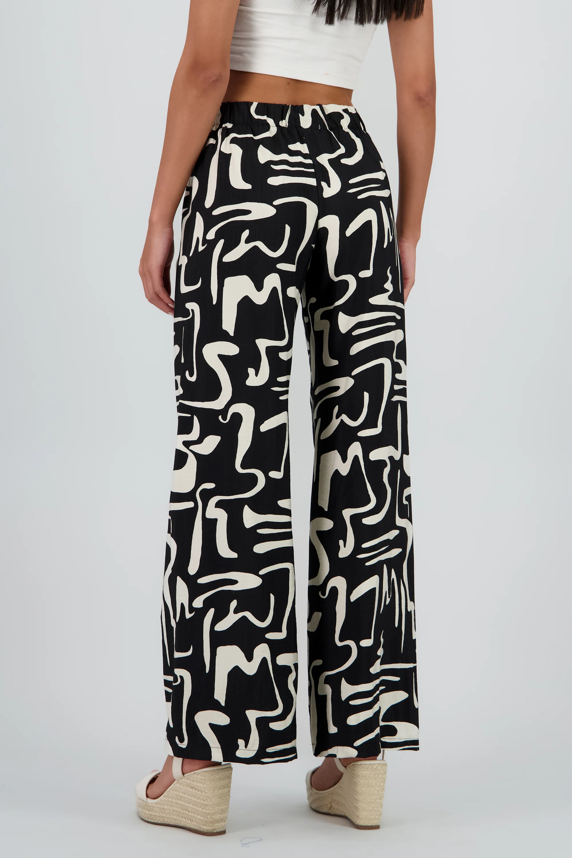 Pantalon wide leg estampado abstracto - Image 4