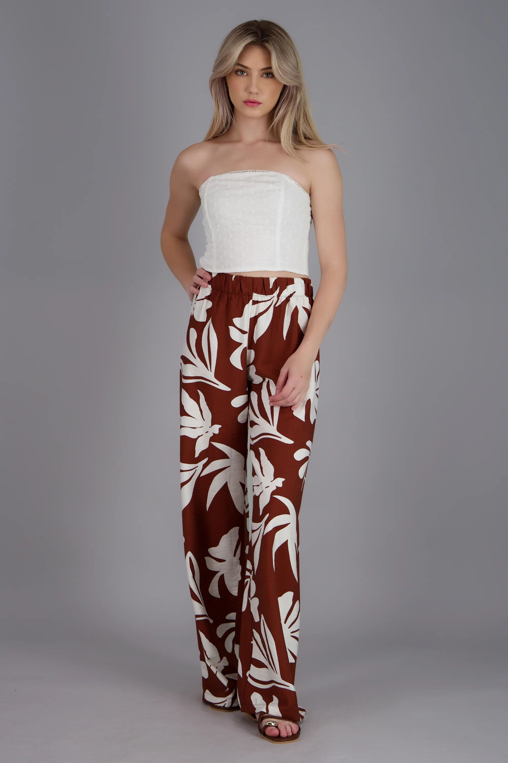 Pantalon wide leg estampado flores - Image 2