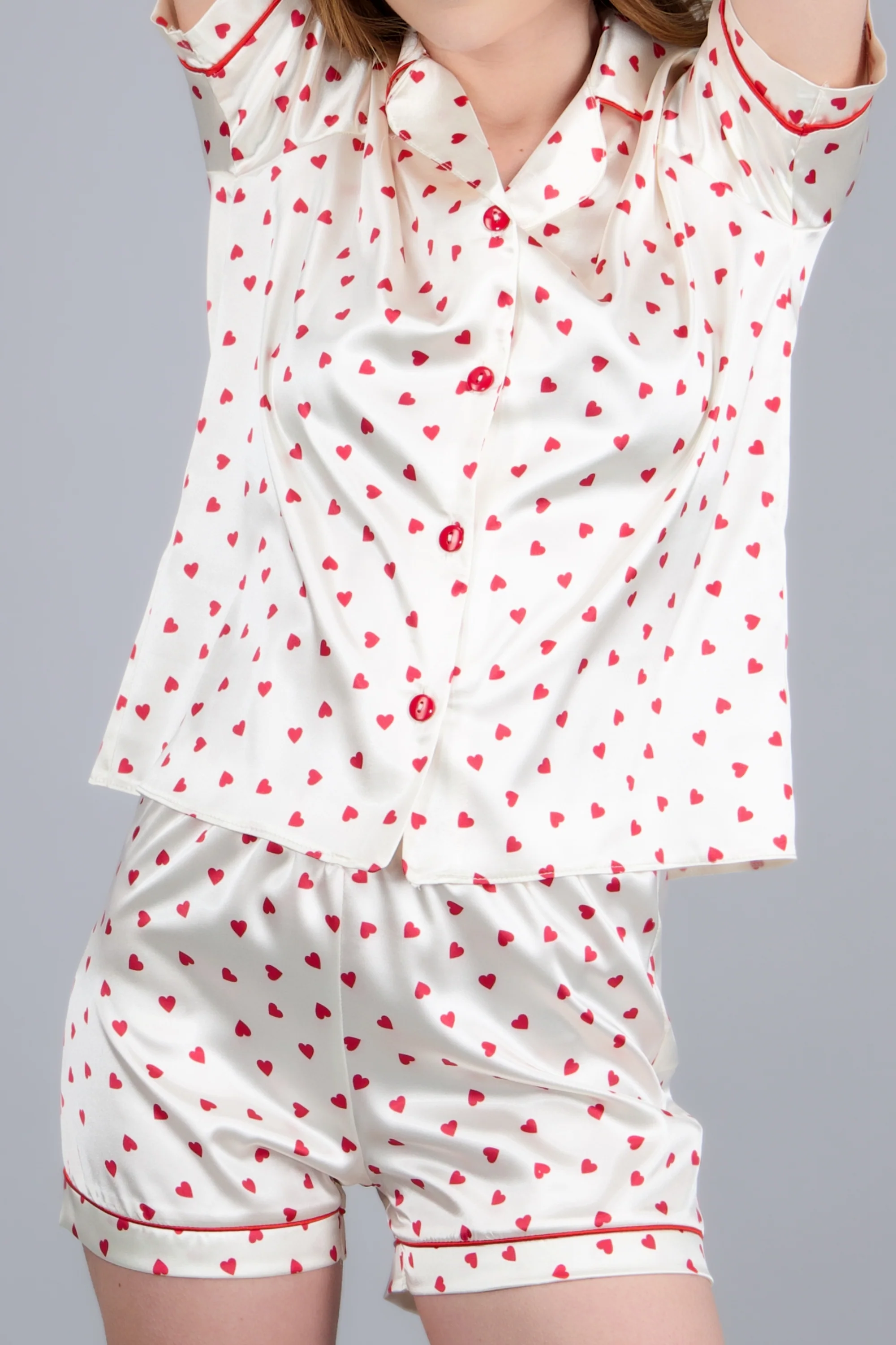 Pijama camisera short corazones - Image 5