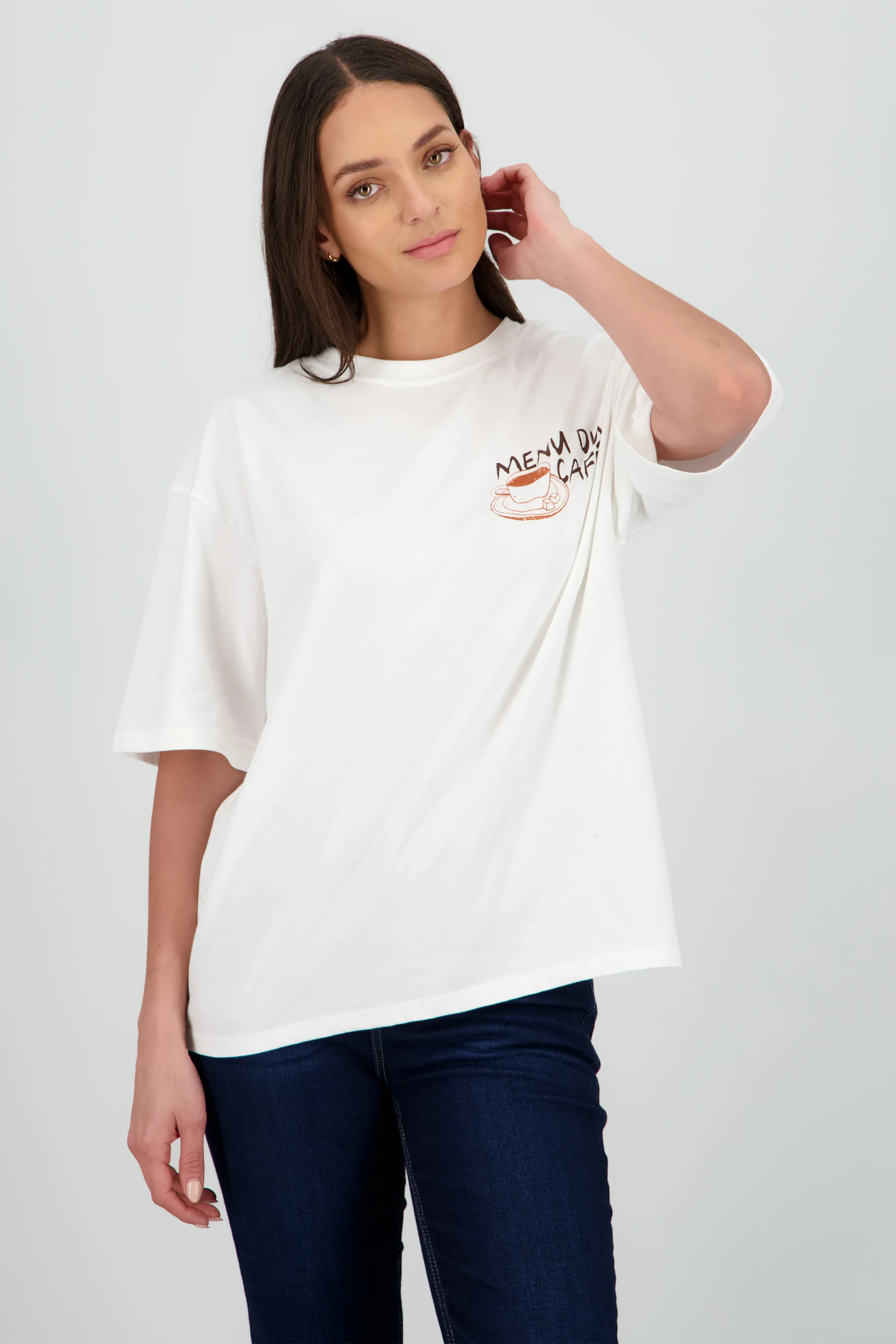 Playera estampada cafe - Image 3