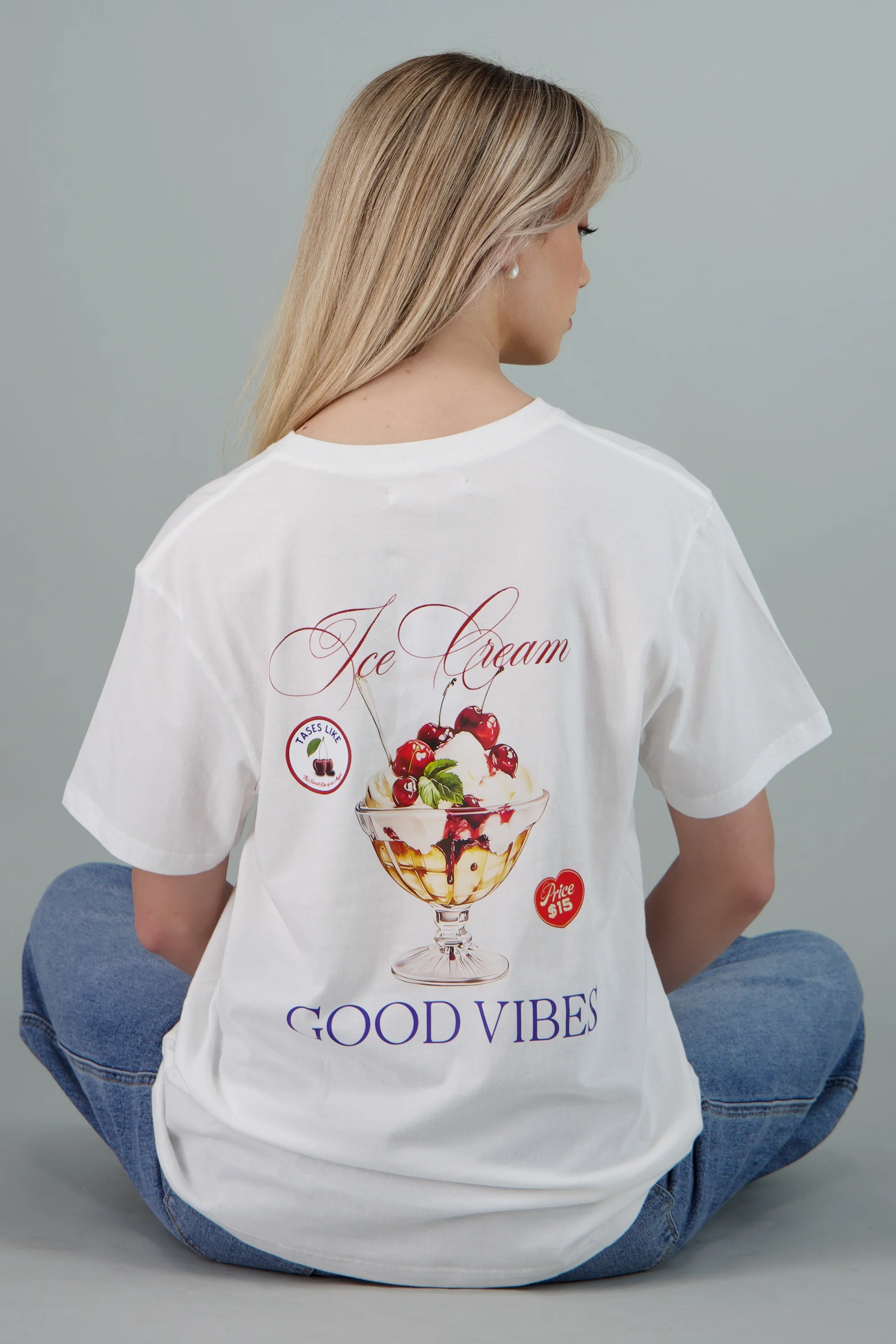 Playera estampada copa de helado