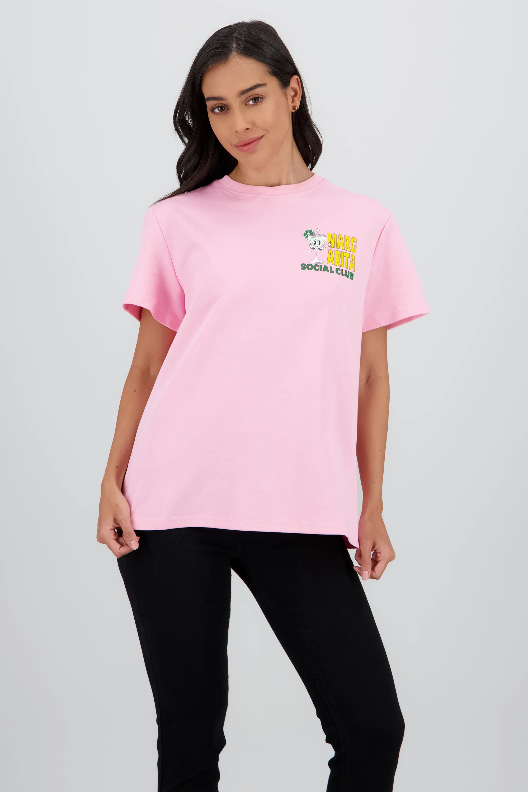 Playera oversize estampado margarita