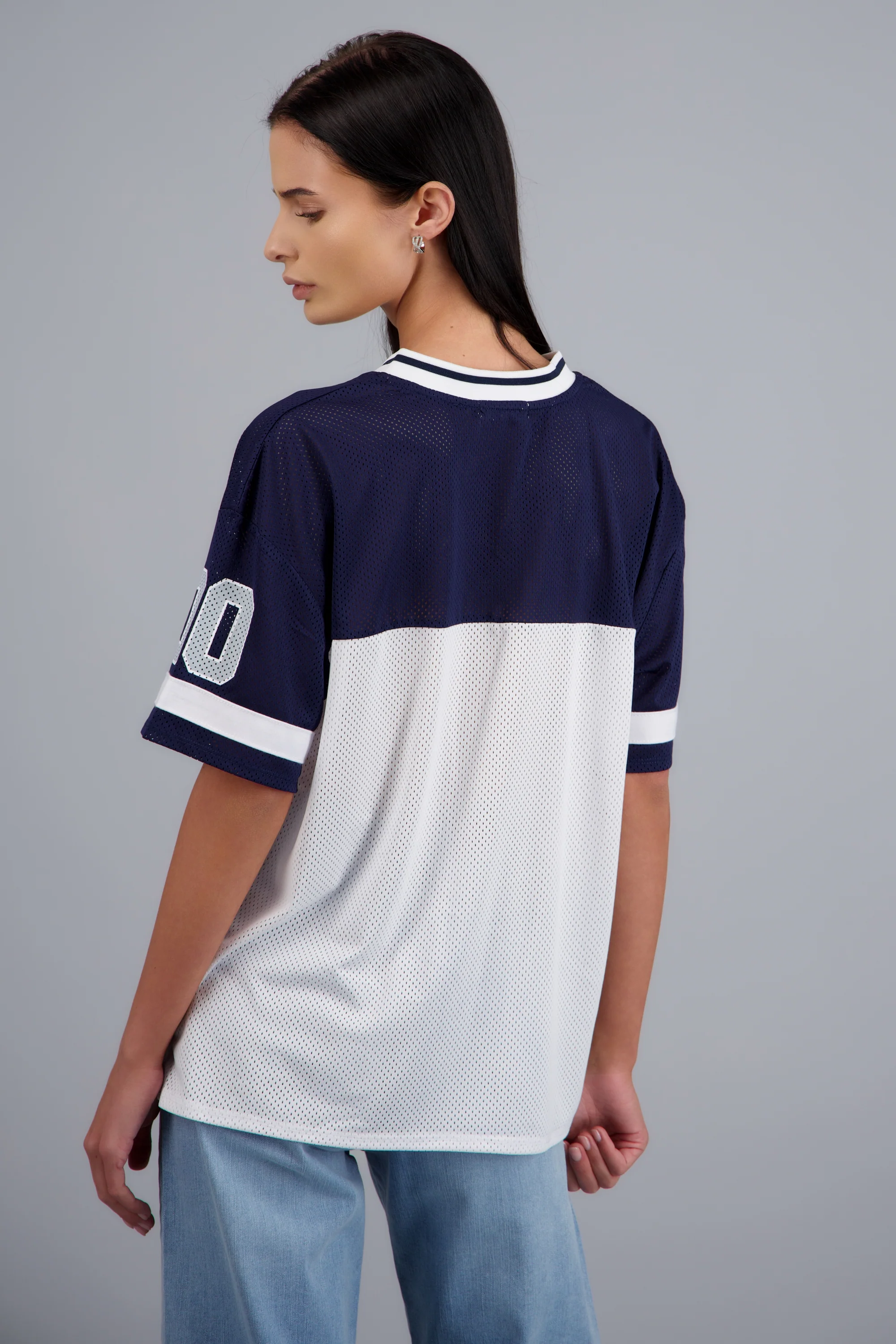 Playera tipo jersey contraste - Image 4