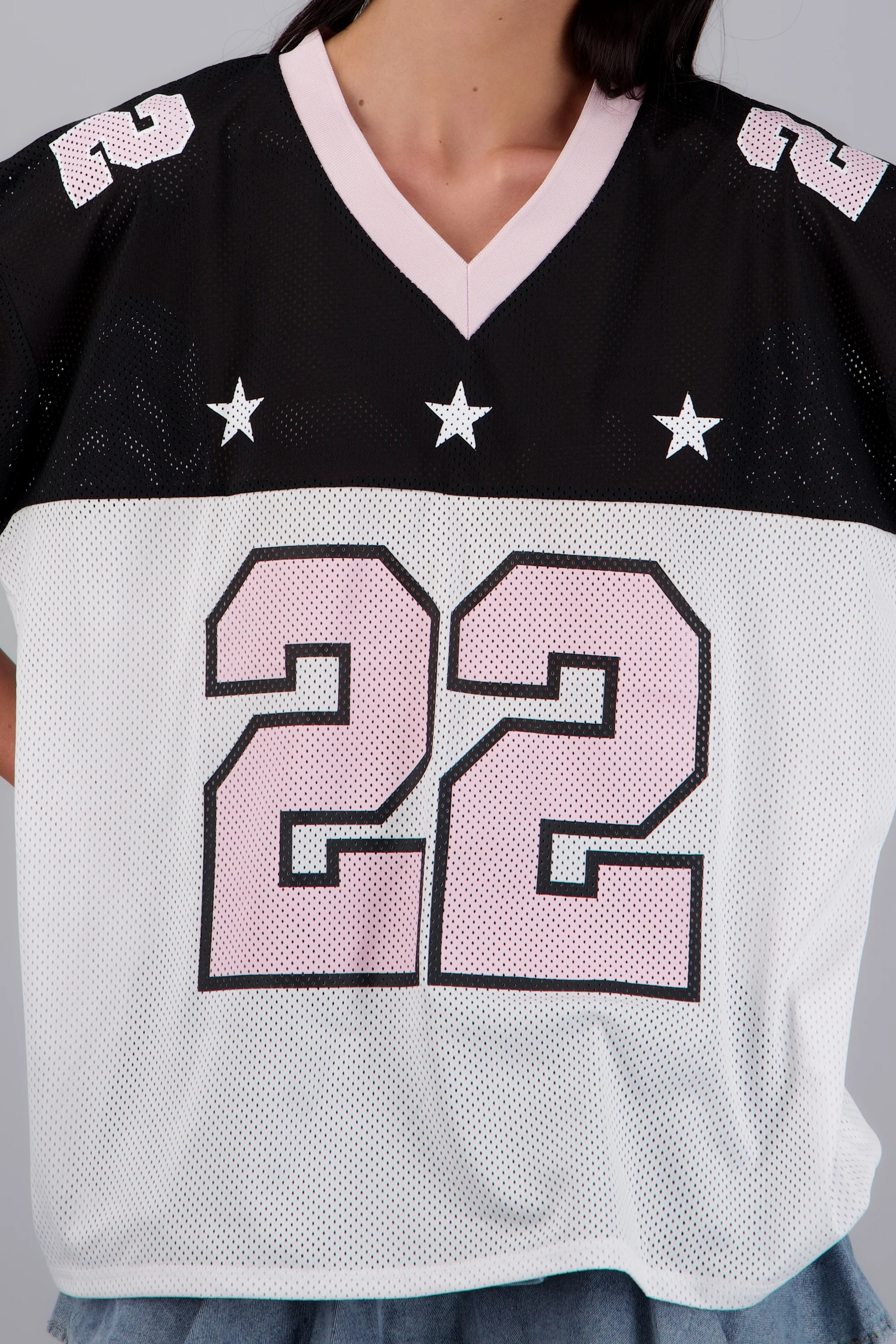 Playera tipo jersey contraste estrellas - Image 5