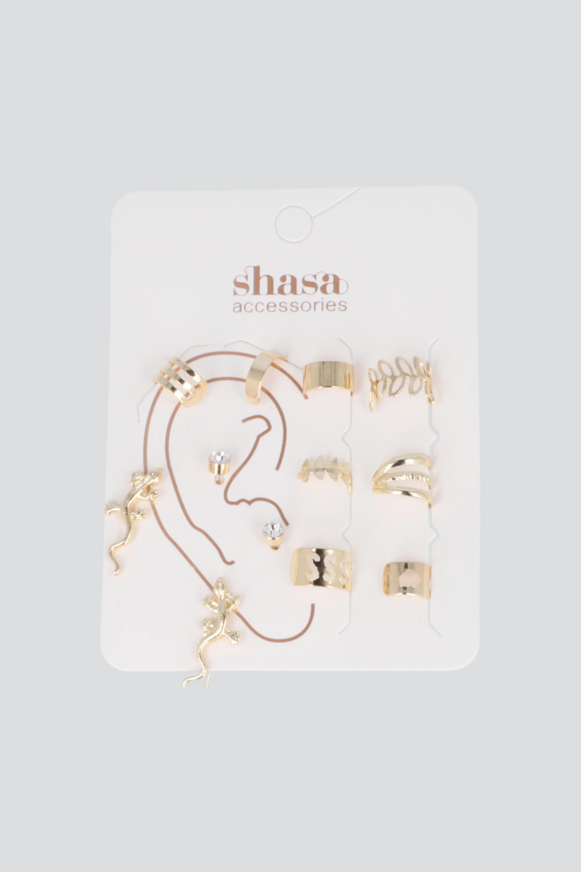 Set 10 earcuff hojas corazón