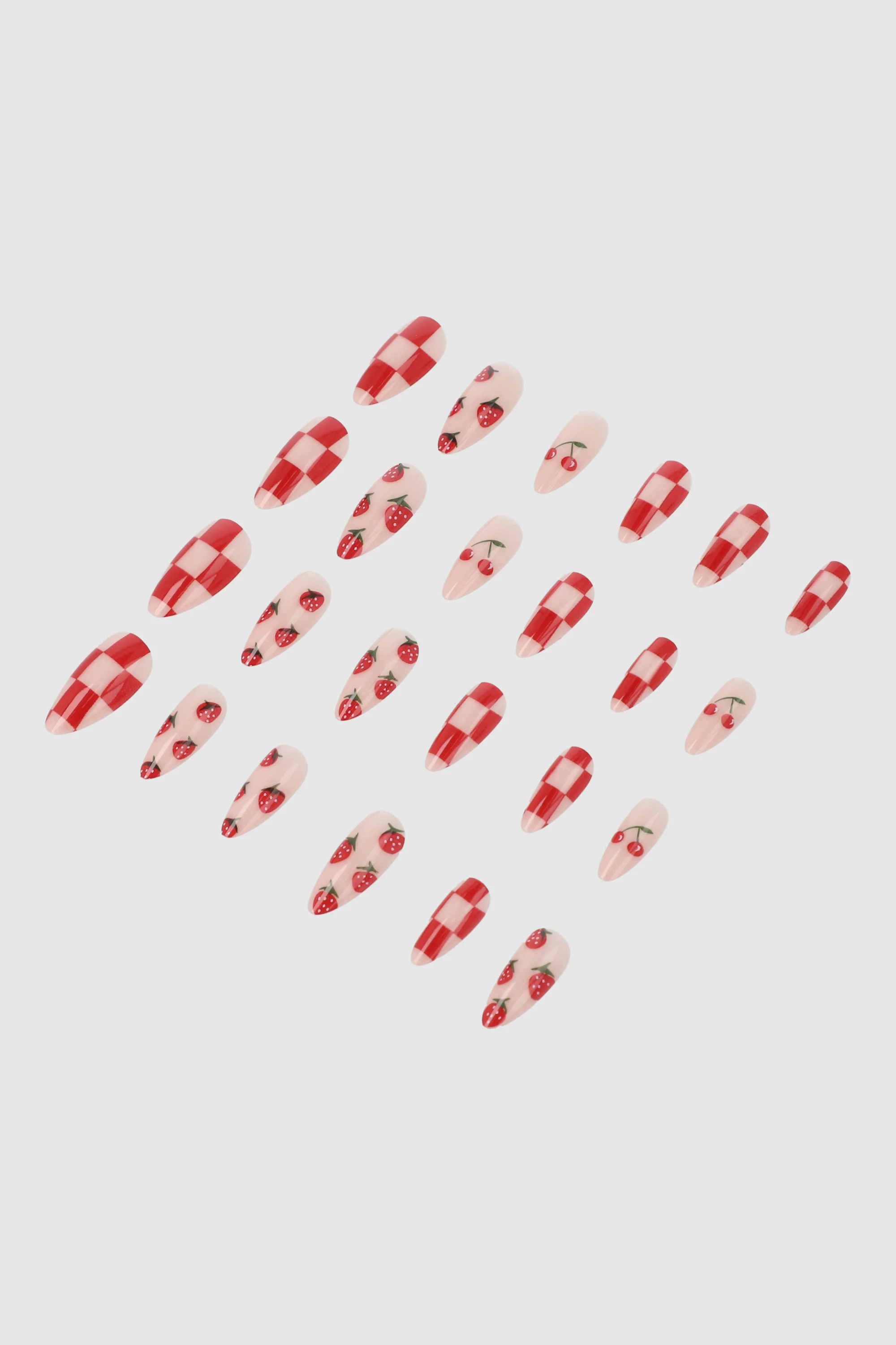Set 24 uñas cuadros frutas - Image 2