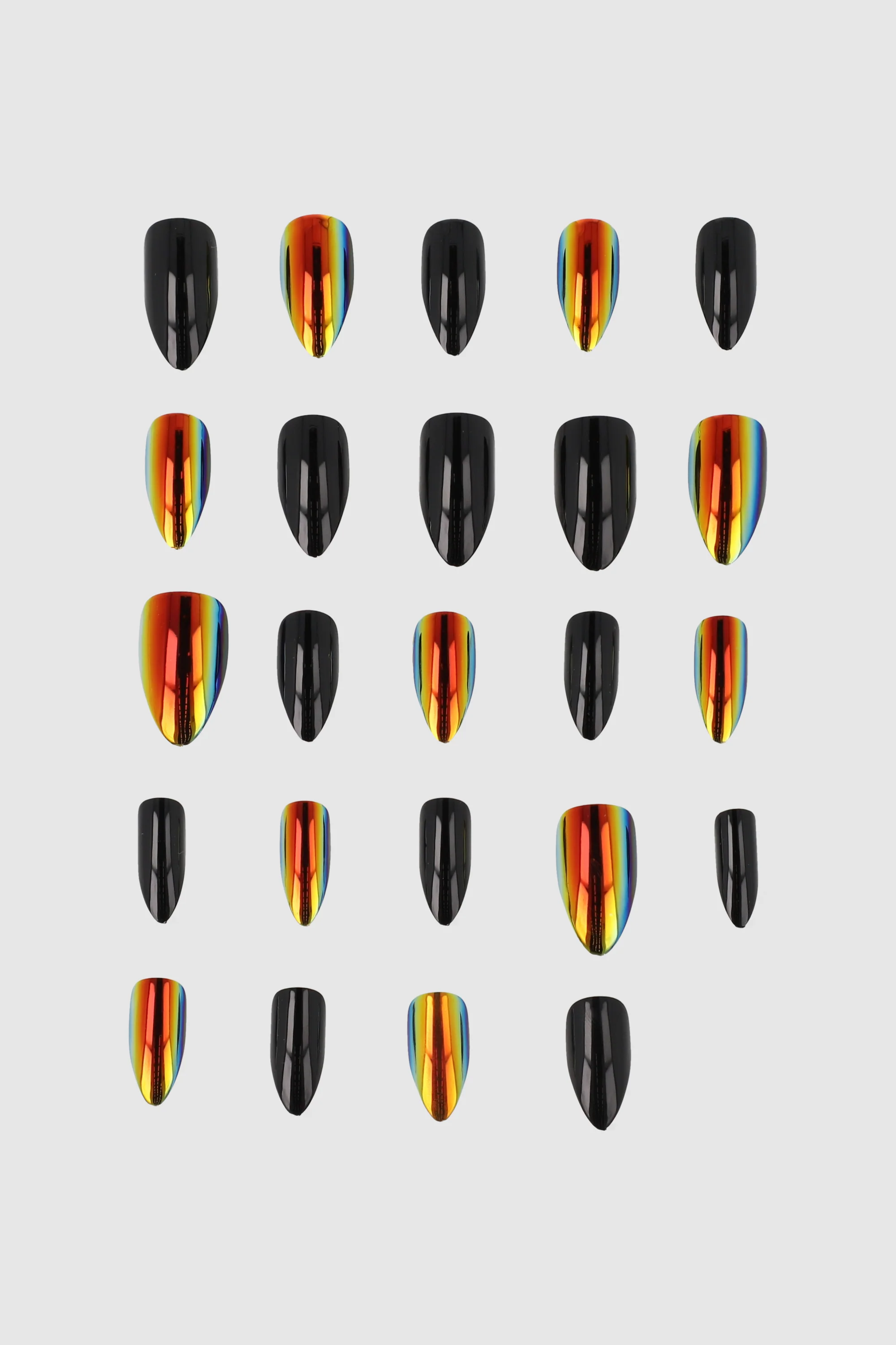 Set 24 uñas efecto cromado