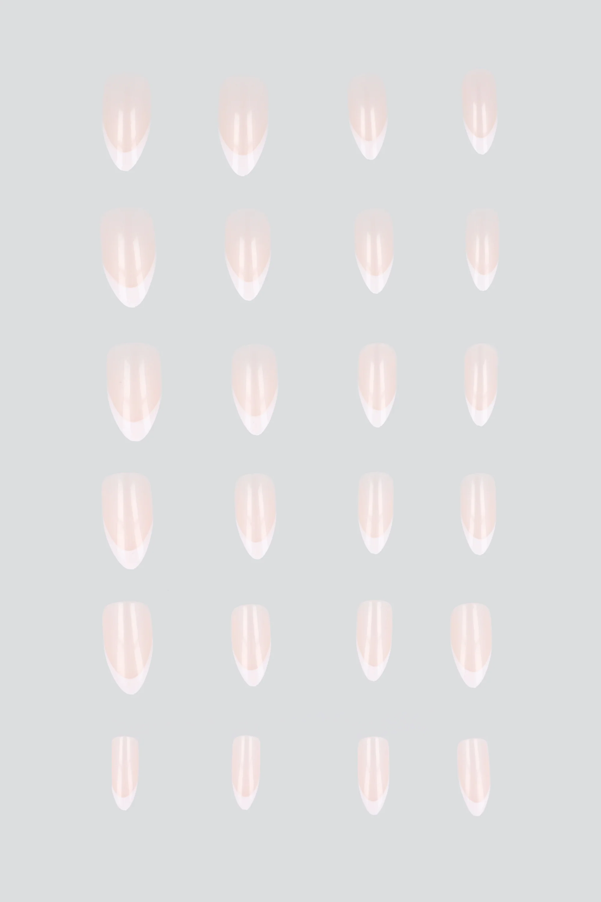 Set 24 uñas mani frances clasico