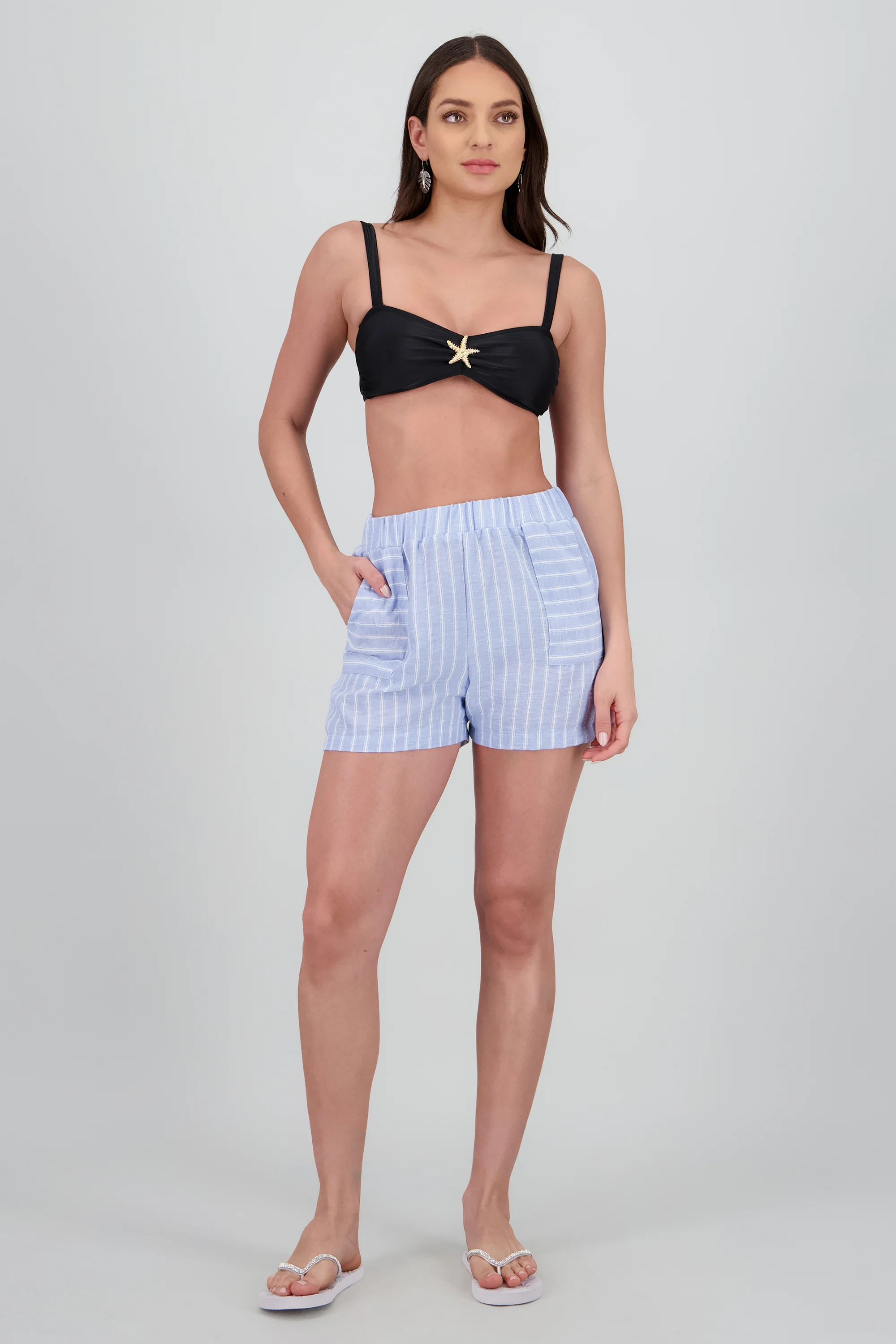 Short rayas bolsas