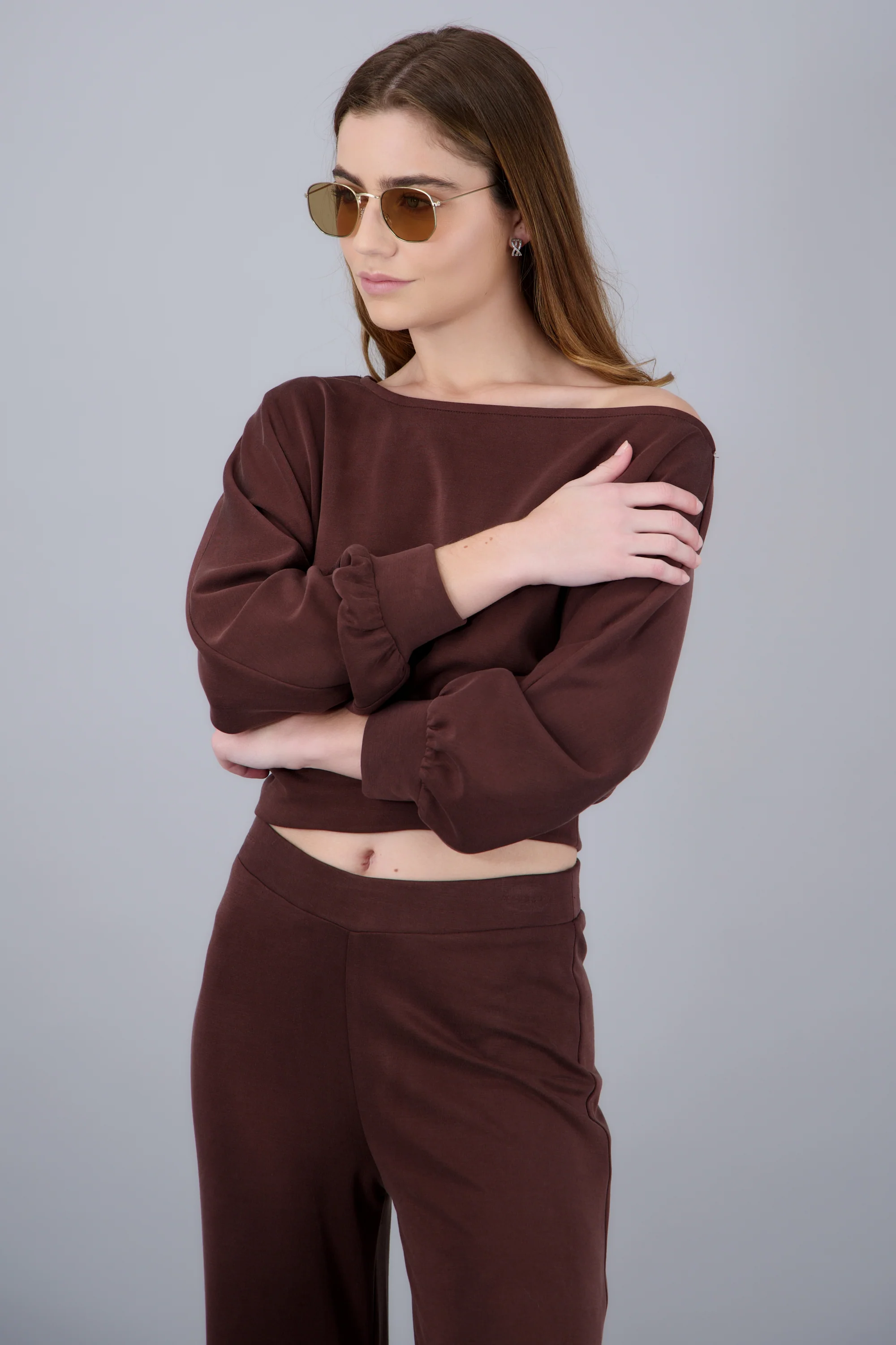 Sudadera asimetrica lisa - Image 2