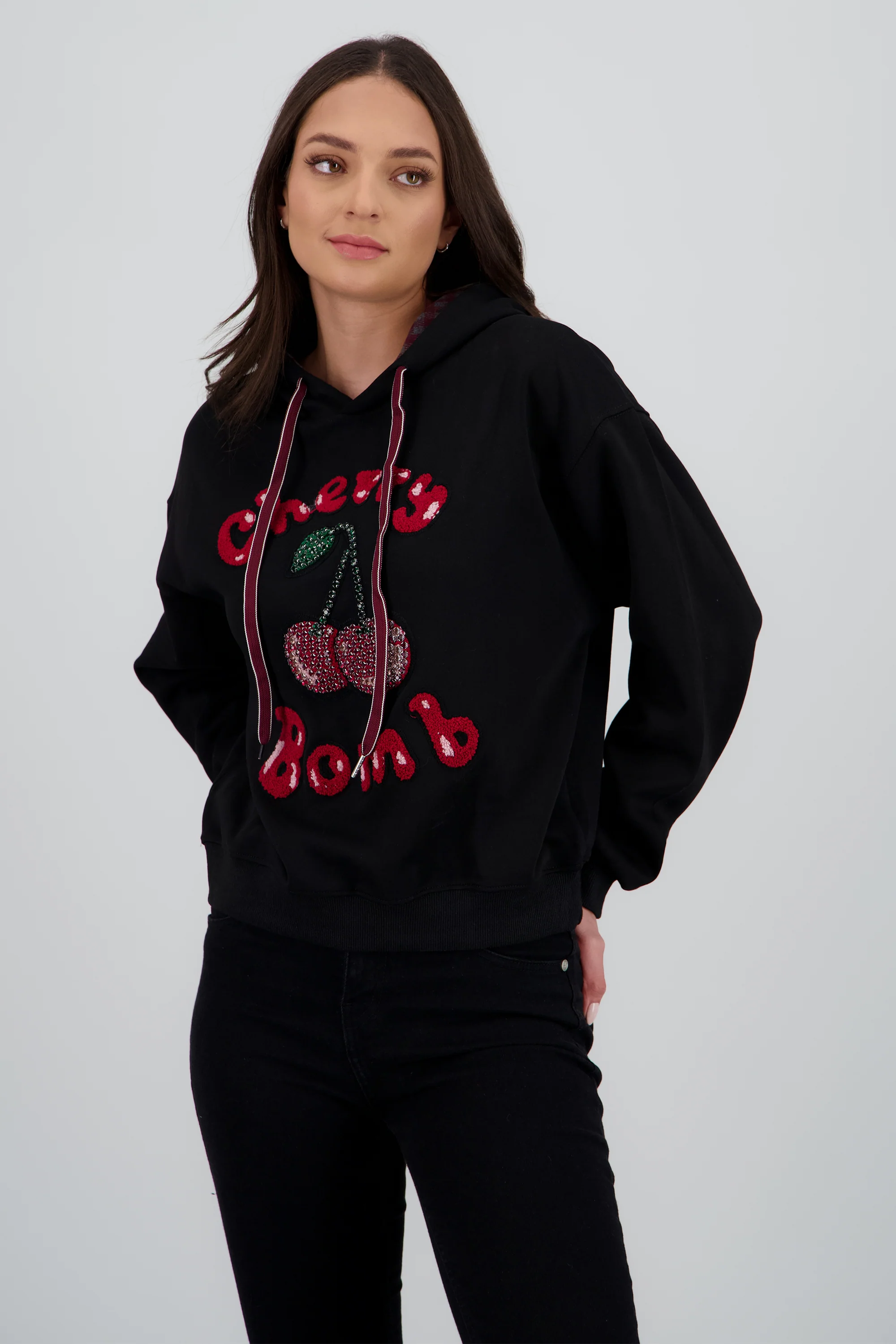 Sudadera con gorro estampado cherry - Image 2