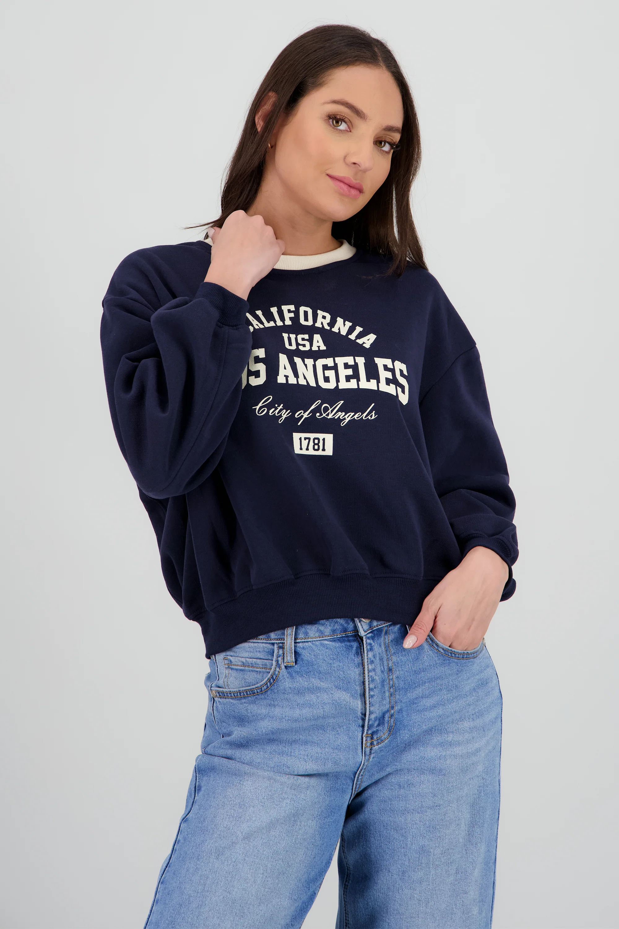 Sudadera contraste estampado