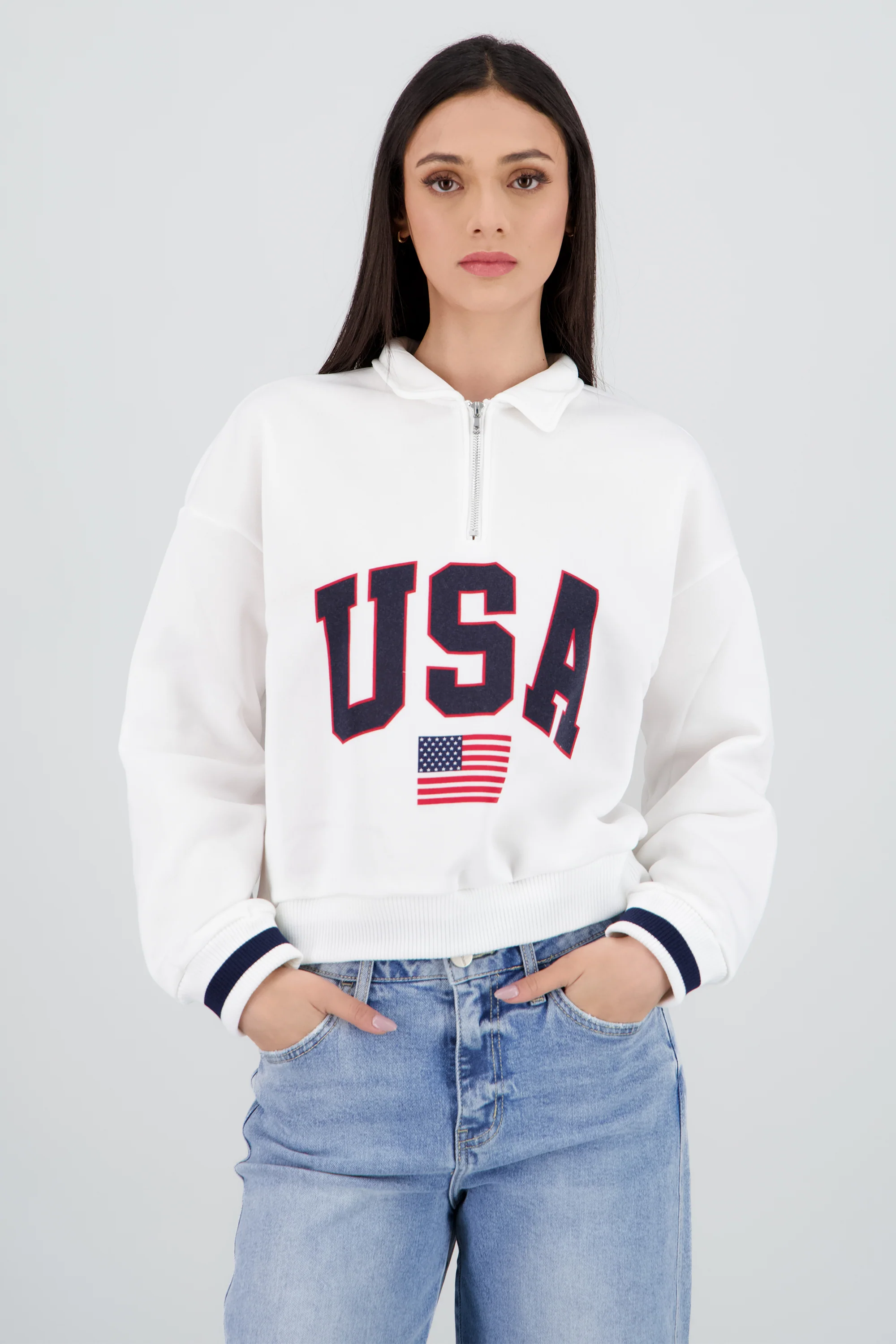 Sudadera contraste USA