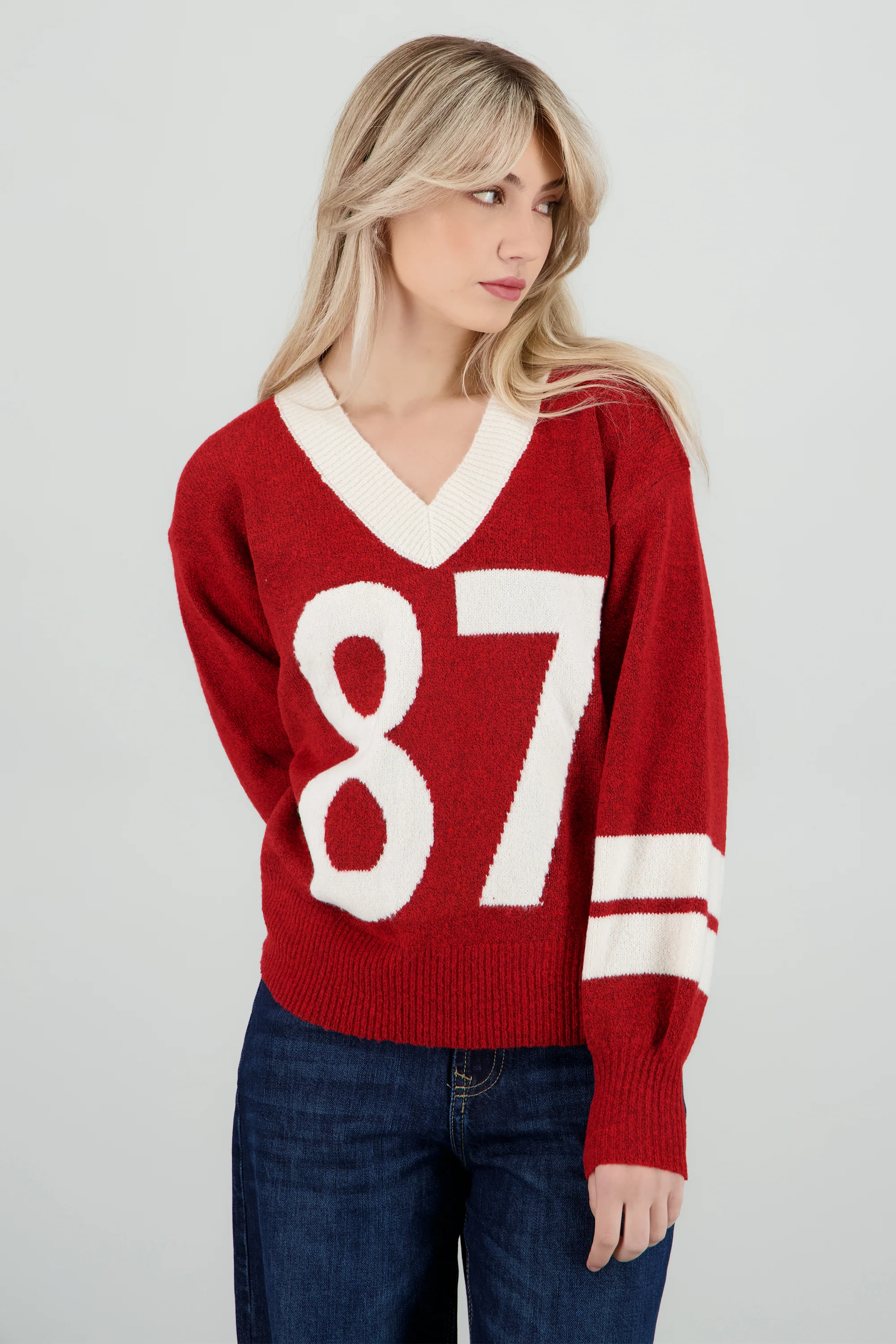 Sueter #87 manga amplia tacto super suave grueso