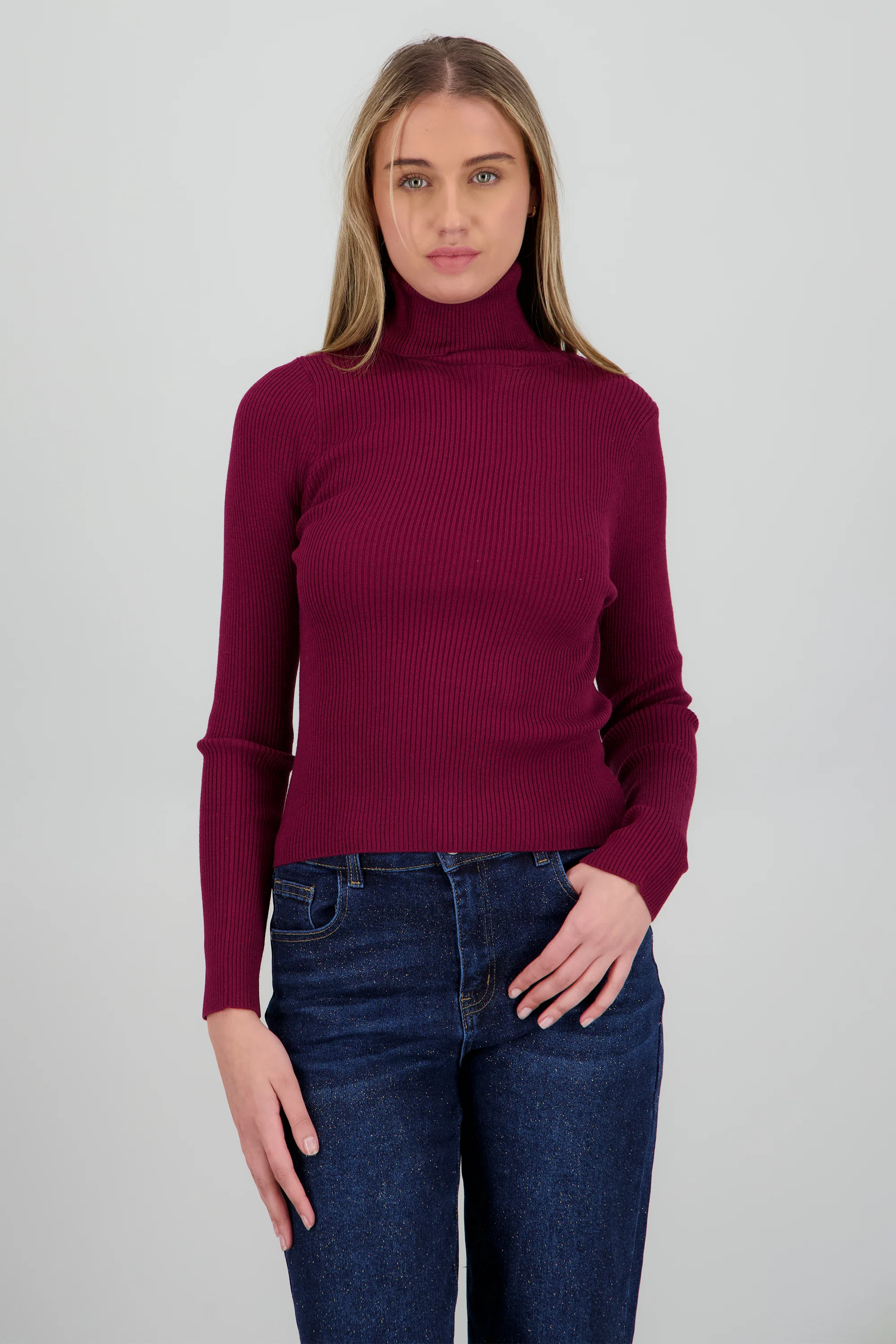 Sueter acanalado con cuello alto - Image 2