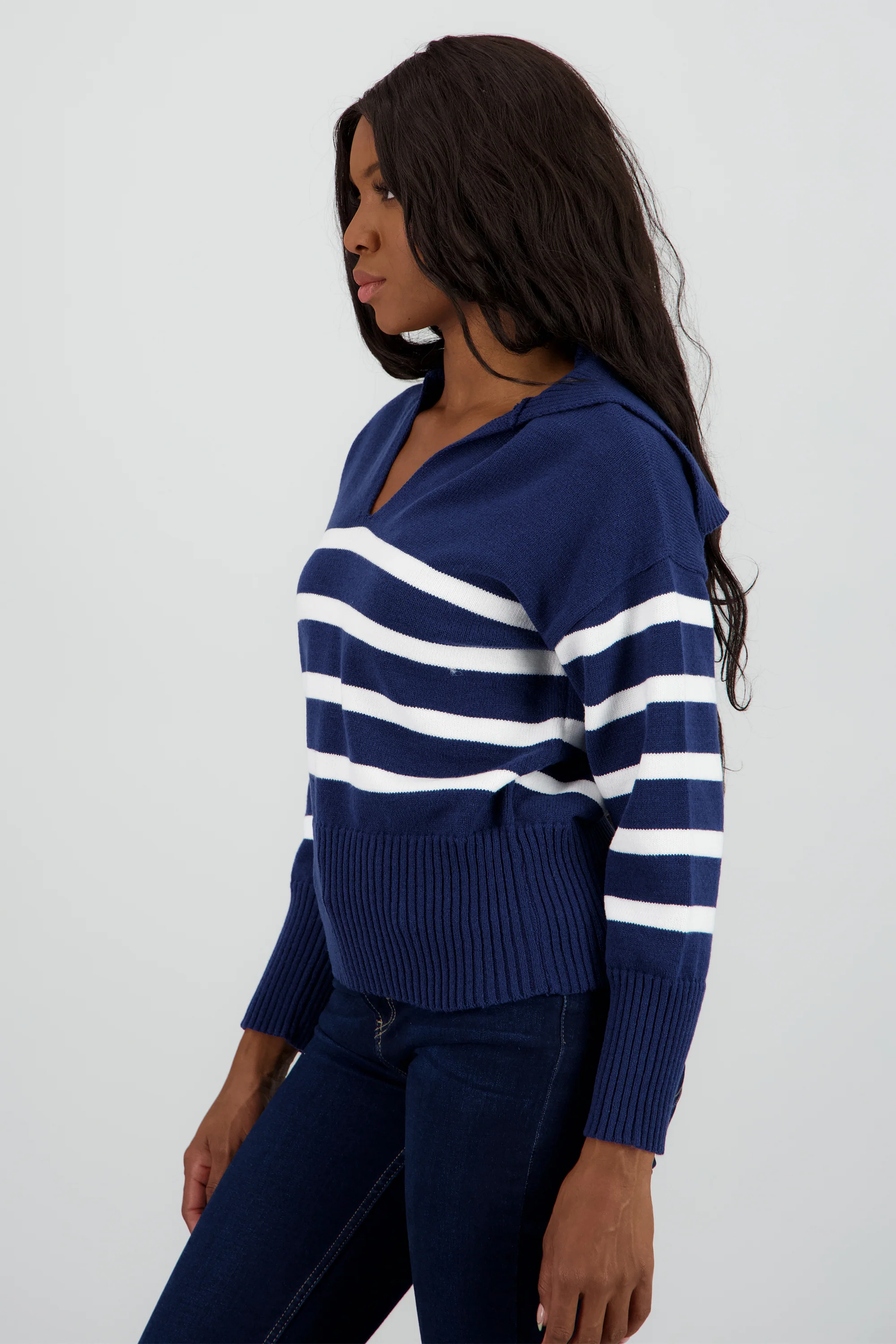 Suéter cuello polo rayas - Image 3