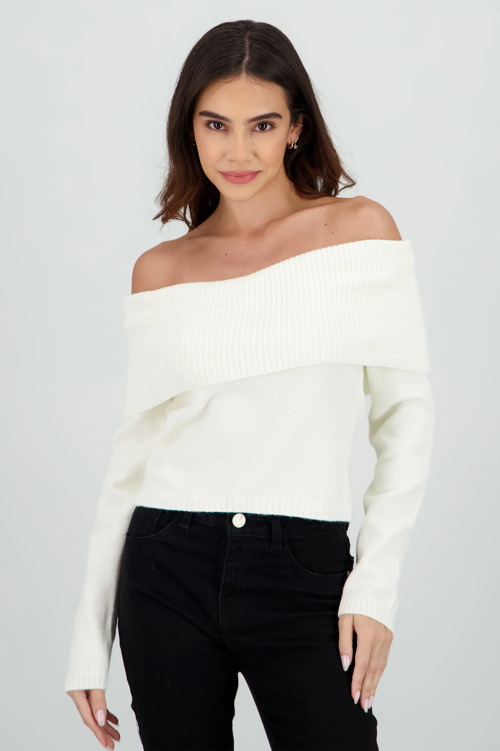 Sueter off shoulder tejido liso - Image 2