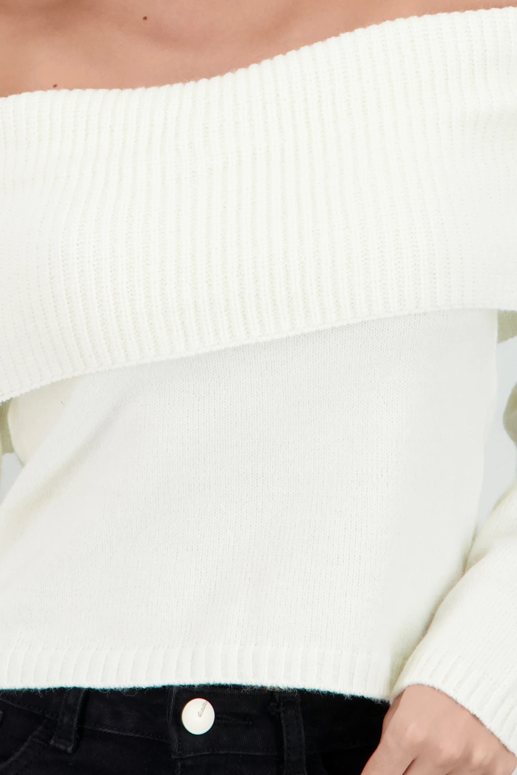 Sueter off shoulder tejido liso - Image 5