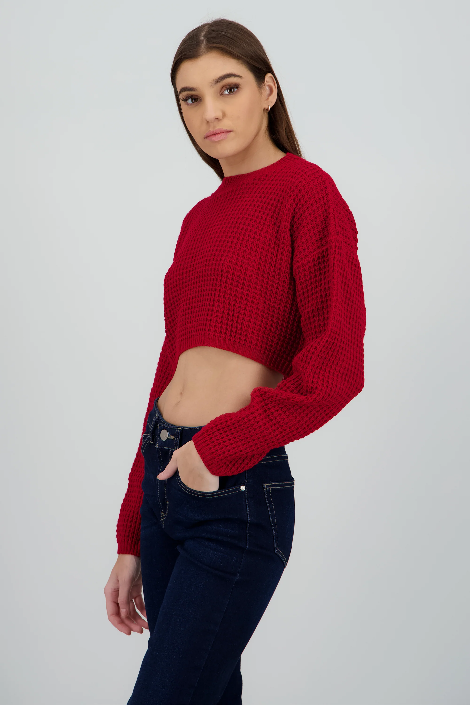 Sueter tejido ancho crop - Image 3