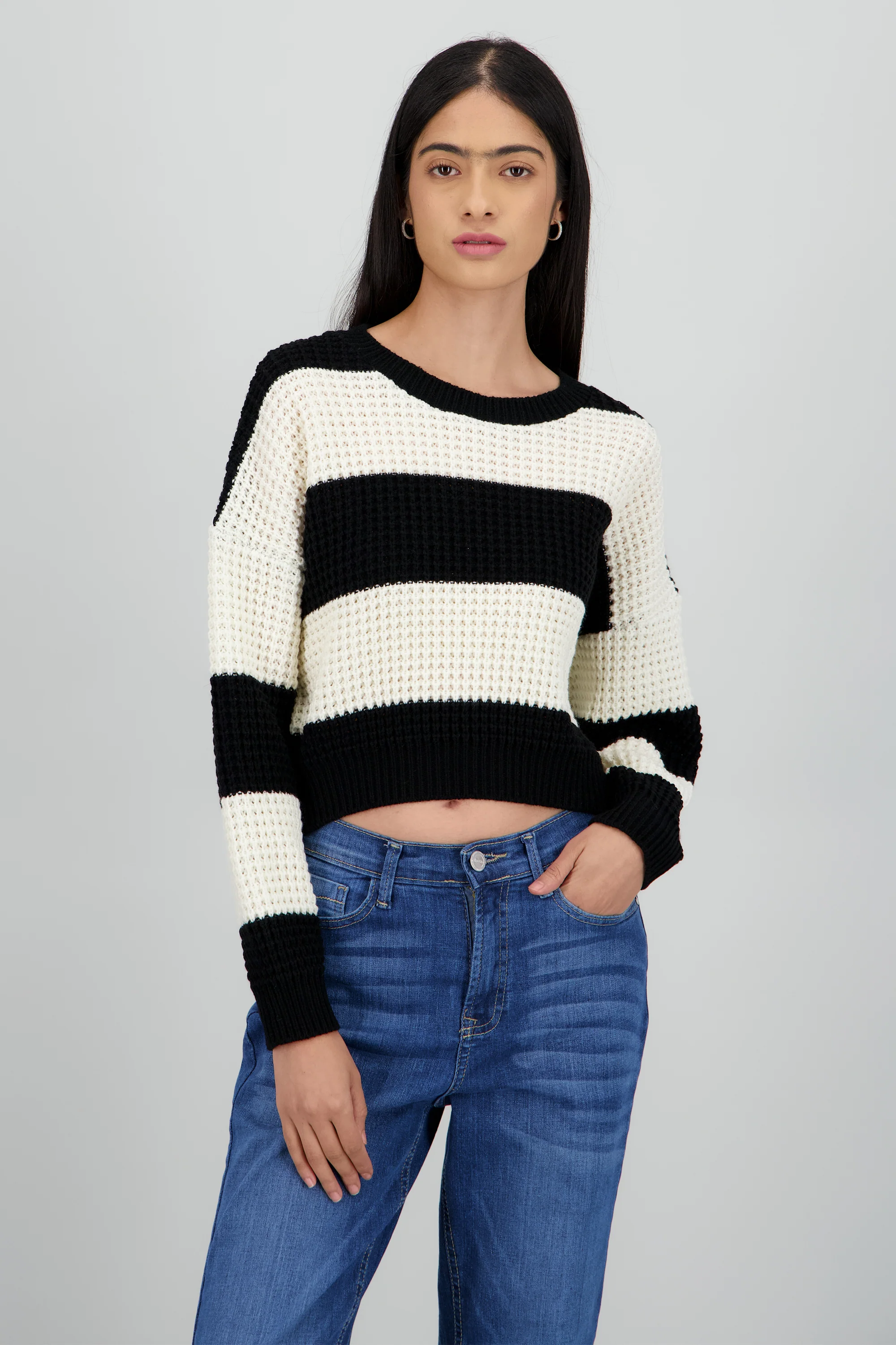 Sueter tejido ancho lineas