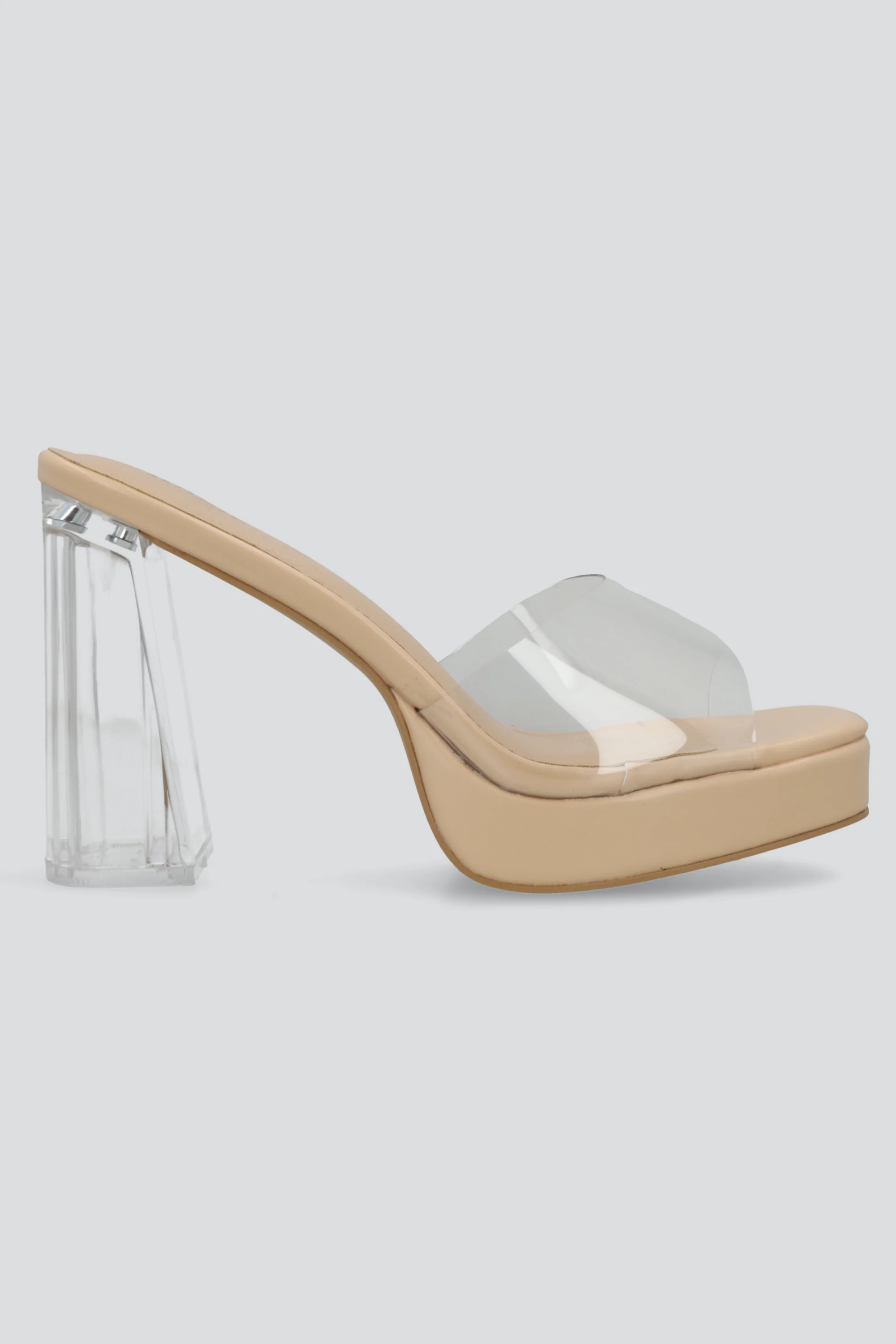 Tacon plataforma transparente alto