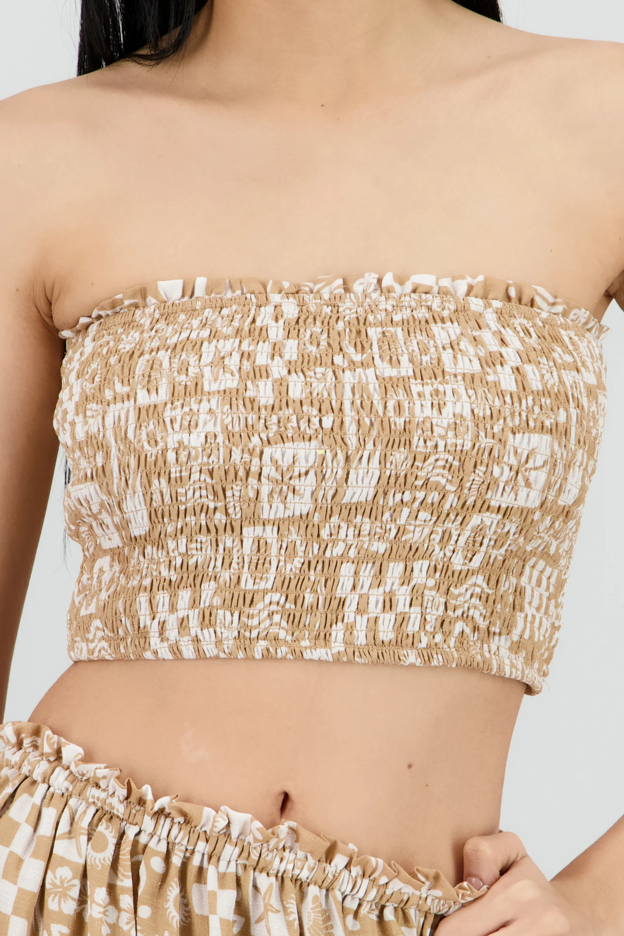 Top bandeau smocked estampado - Image 5