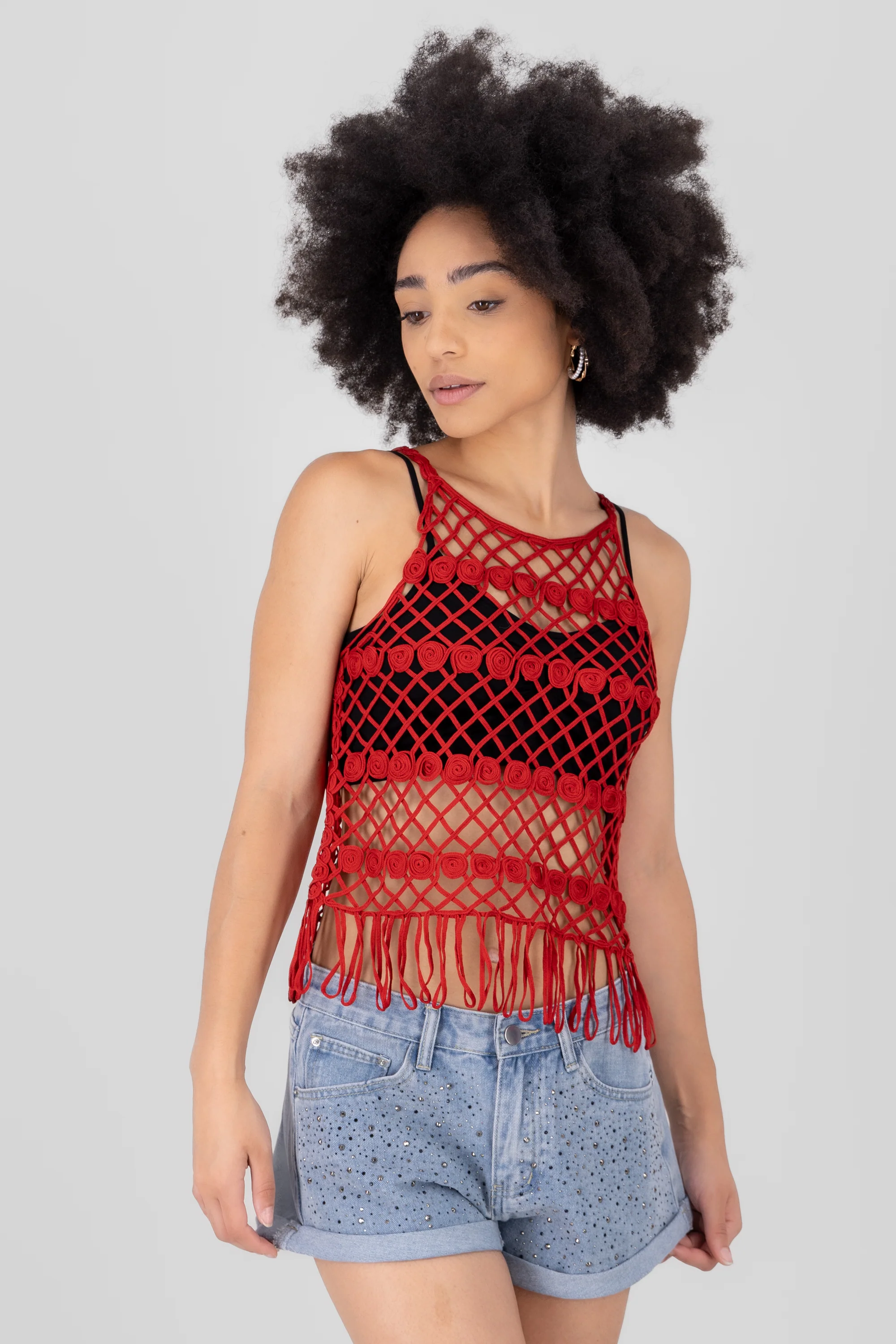 Top crochet sin mangas
