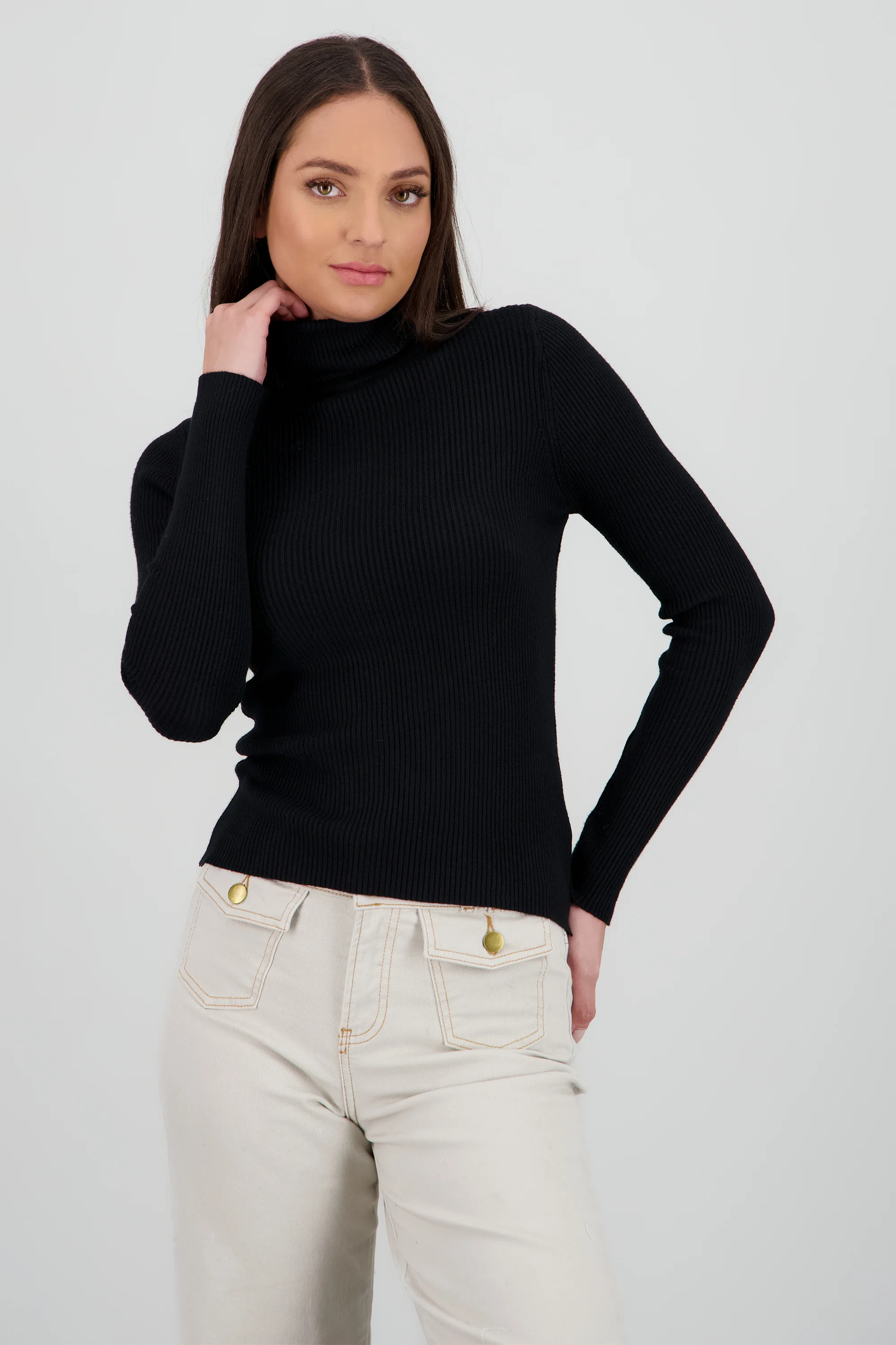 Top cuello alto manga larga