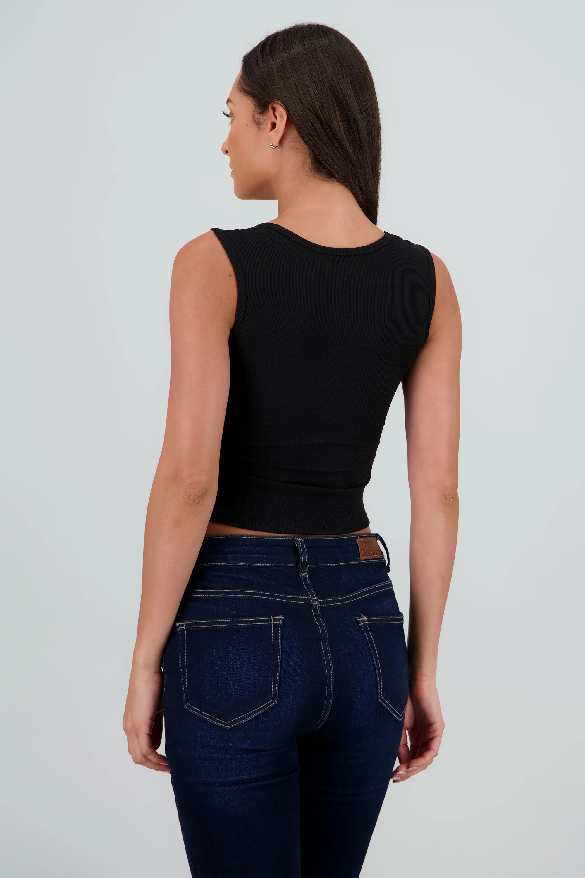 Top de cuello cuadrado liso - Image 4