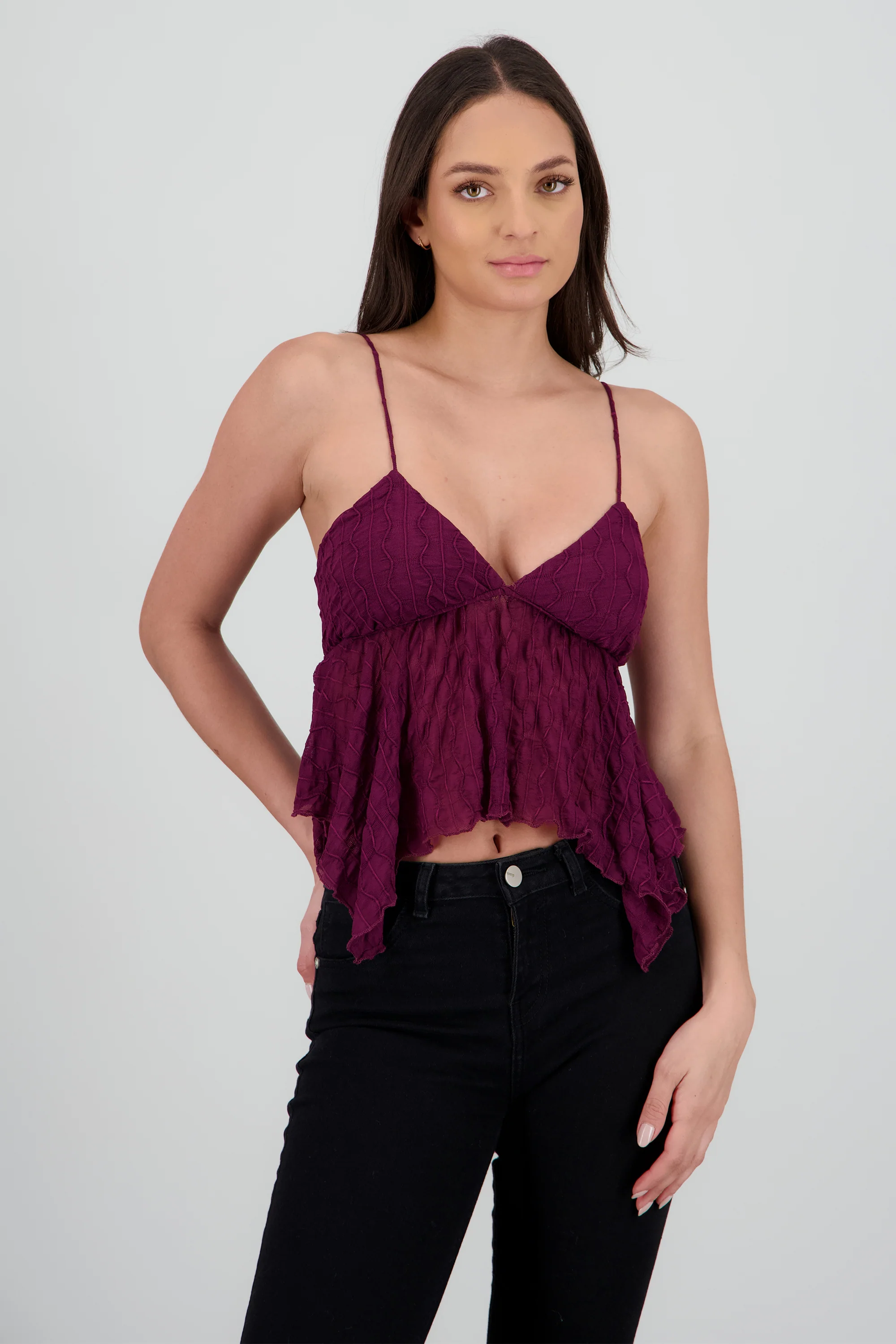 Top encaje asimetrico