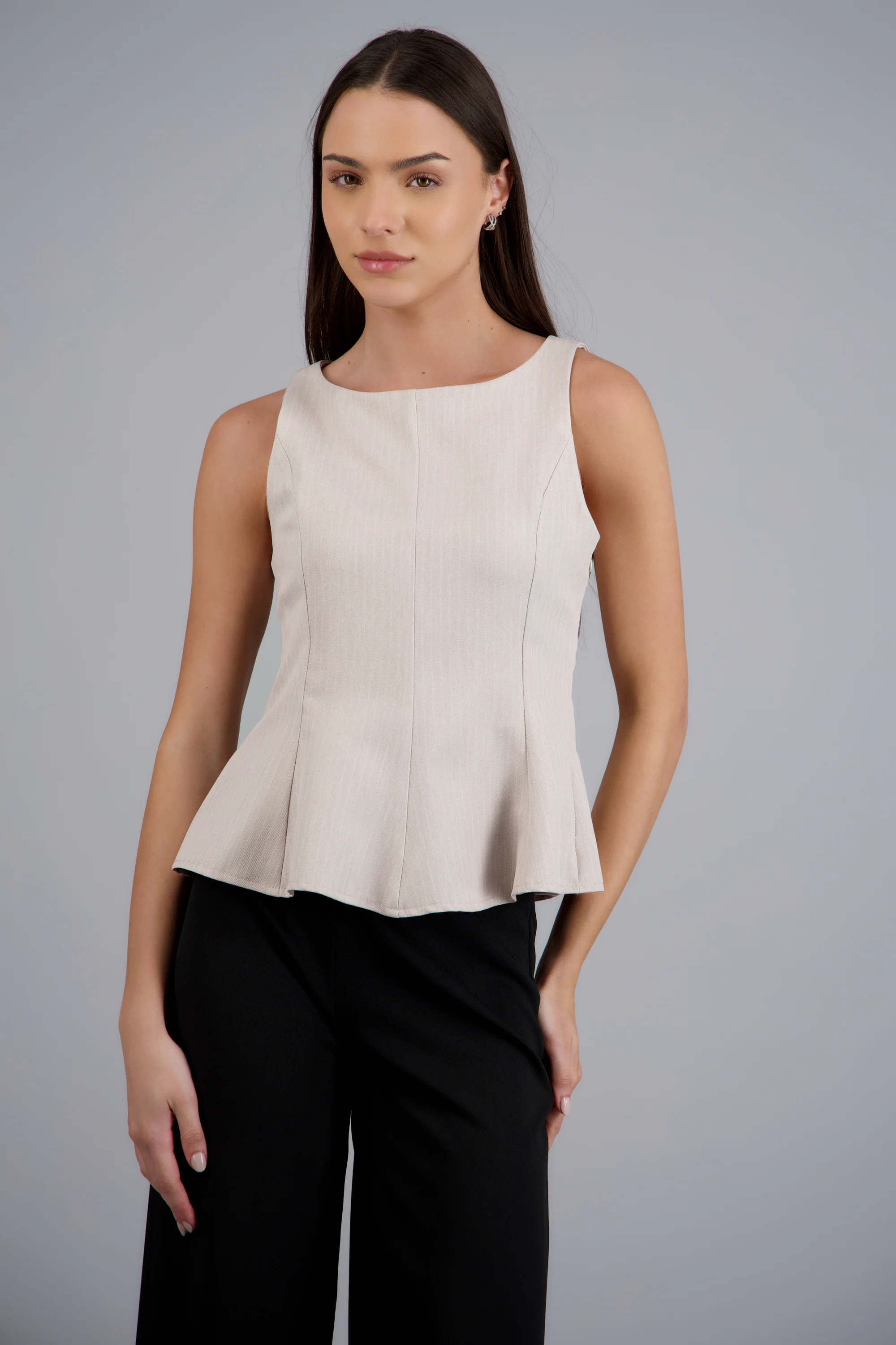 Top escote redondo peplum - Image 3