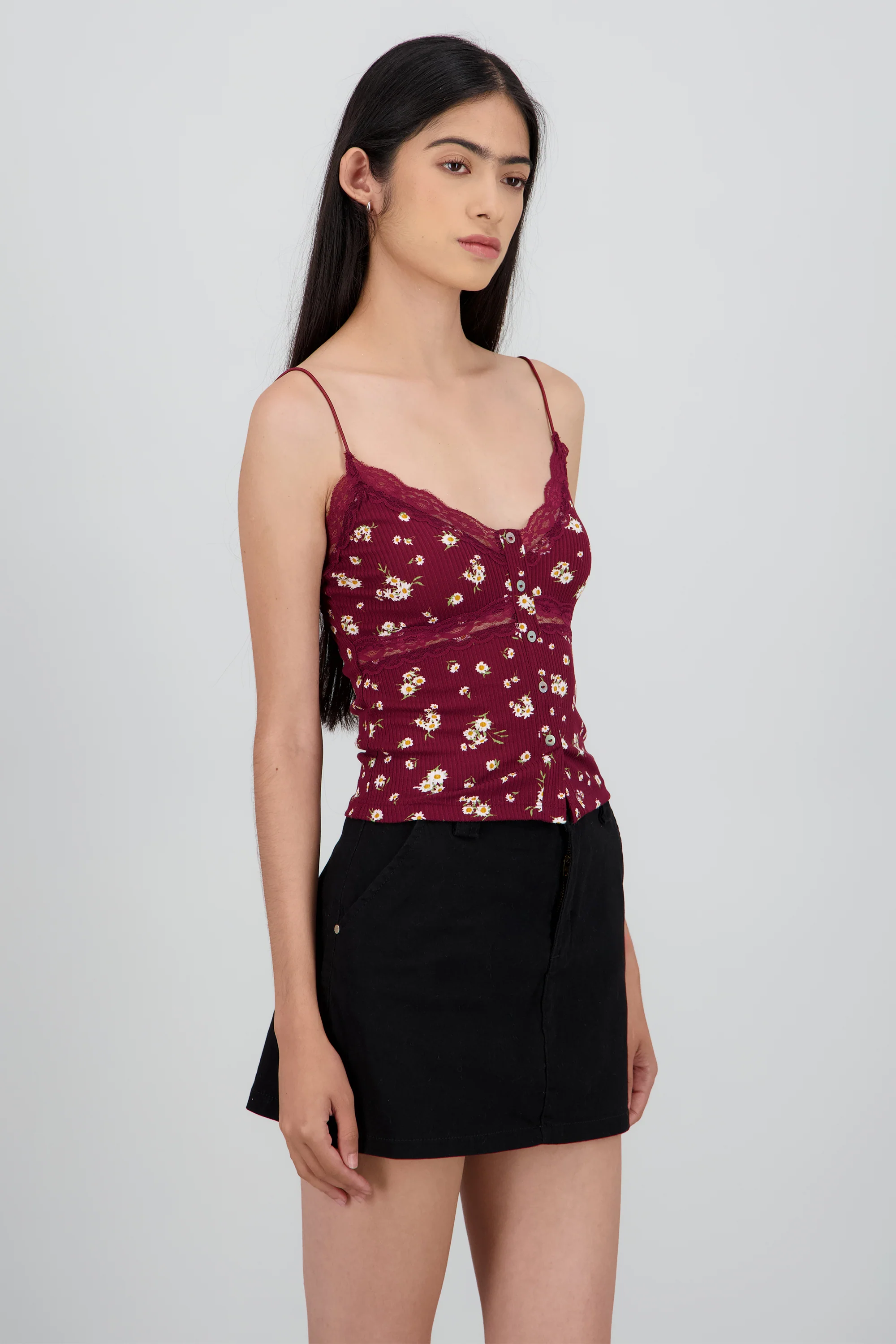 Top estampado flores detalle encaje - Image 3
