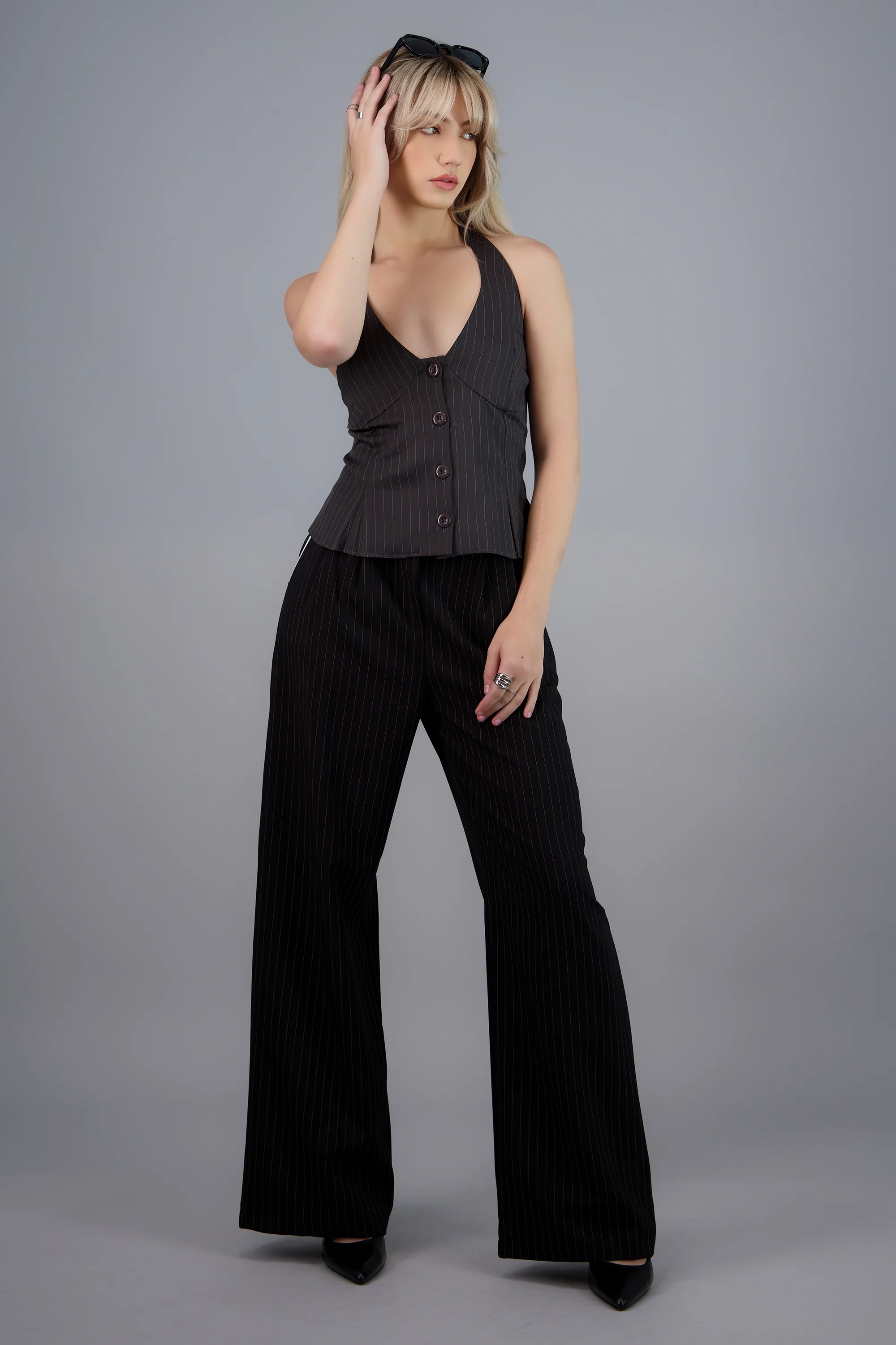 Top halter amarre estampado rayas - Image 2