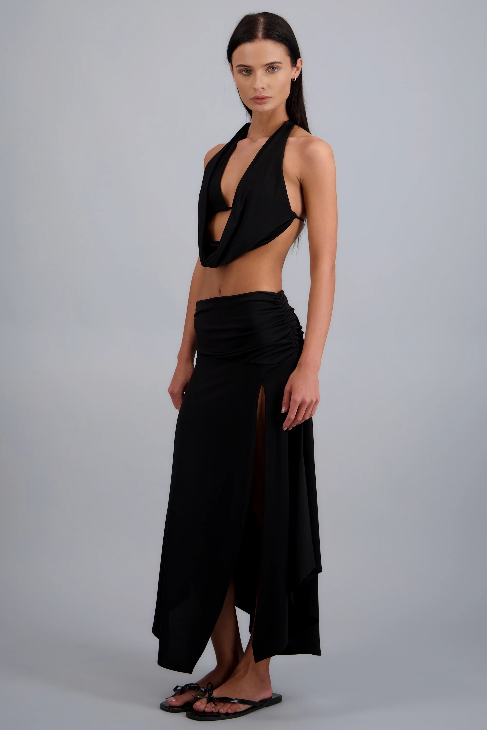 Top halter escote drapeado - Image 3
