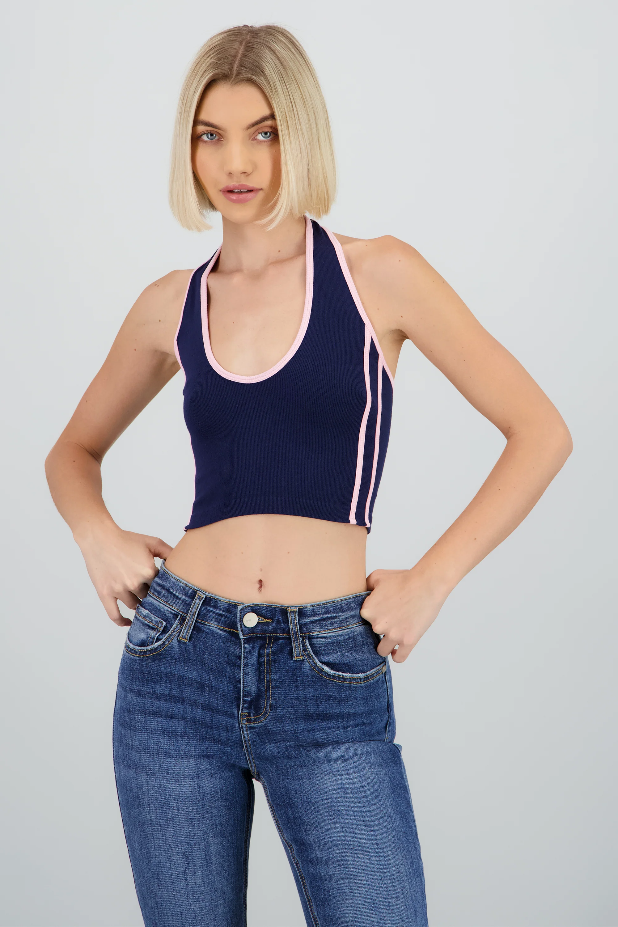Top halter seamless contraste