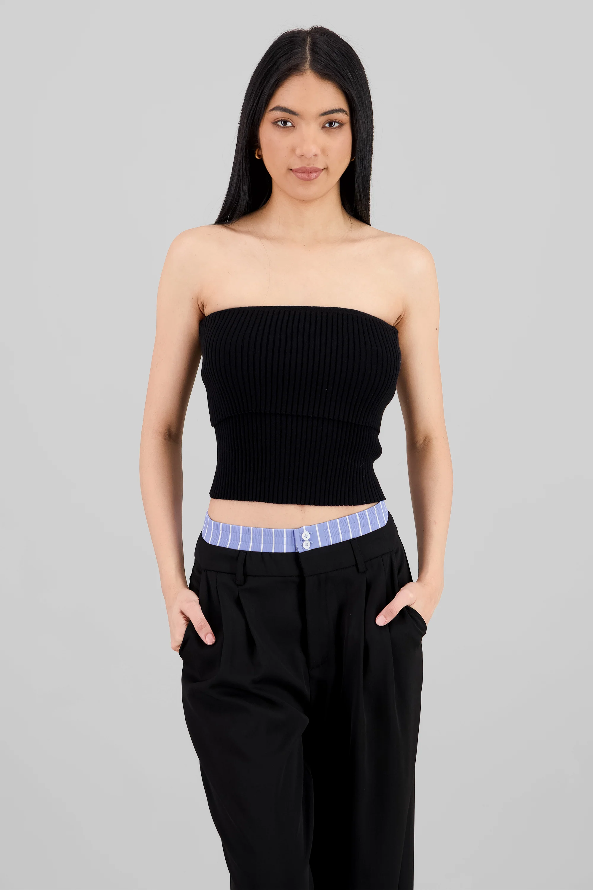Top off shoulder de tejido grueso