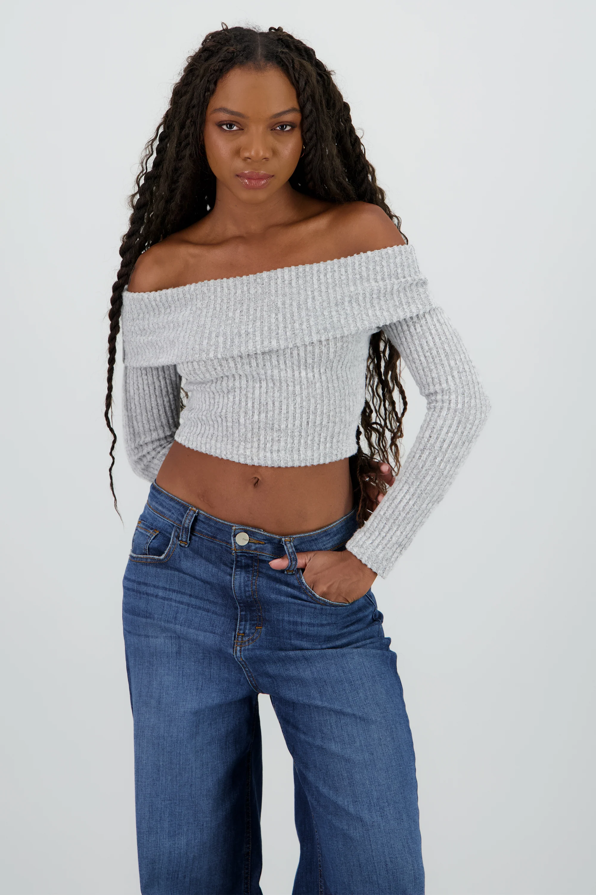 Top off shoulder liso tipo rib - Image 2