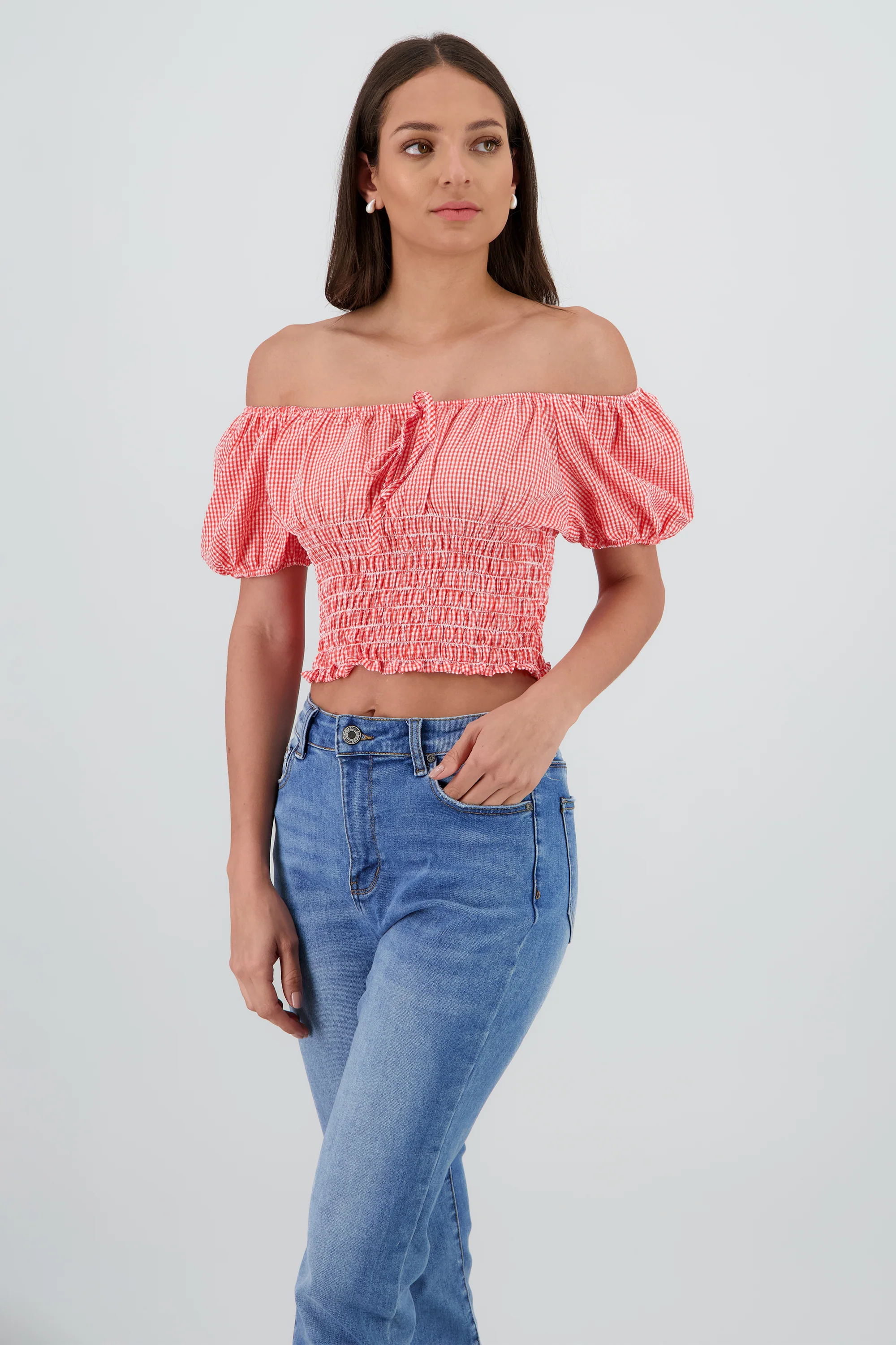 Top off shoulder manga abullonada