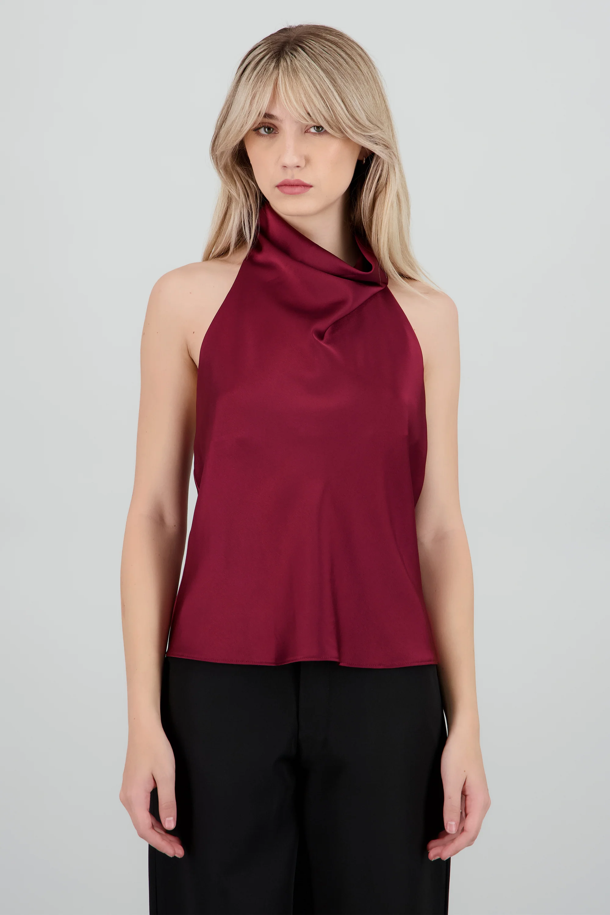 TOP SATIN CUELLO CASCADA ALTO HYPSTERS - Image 2