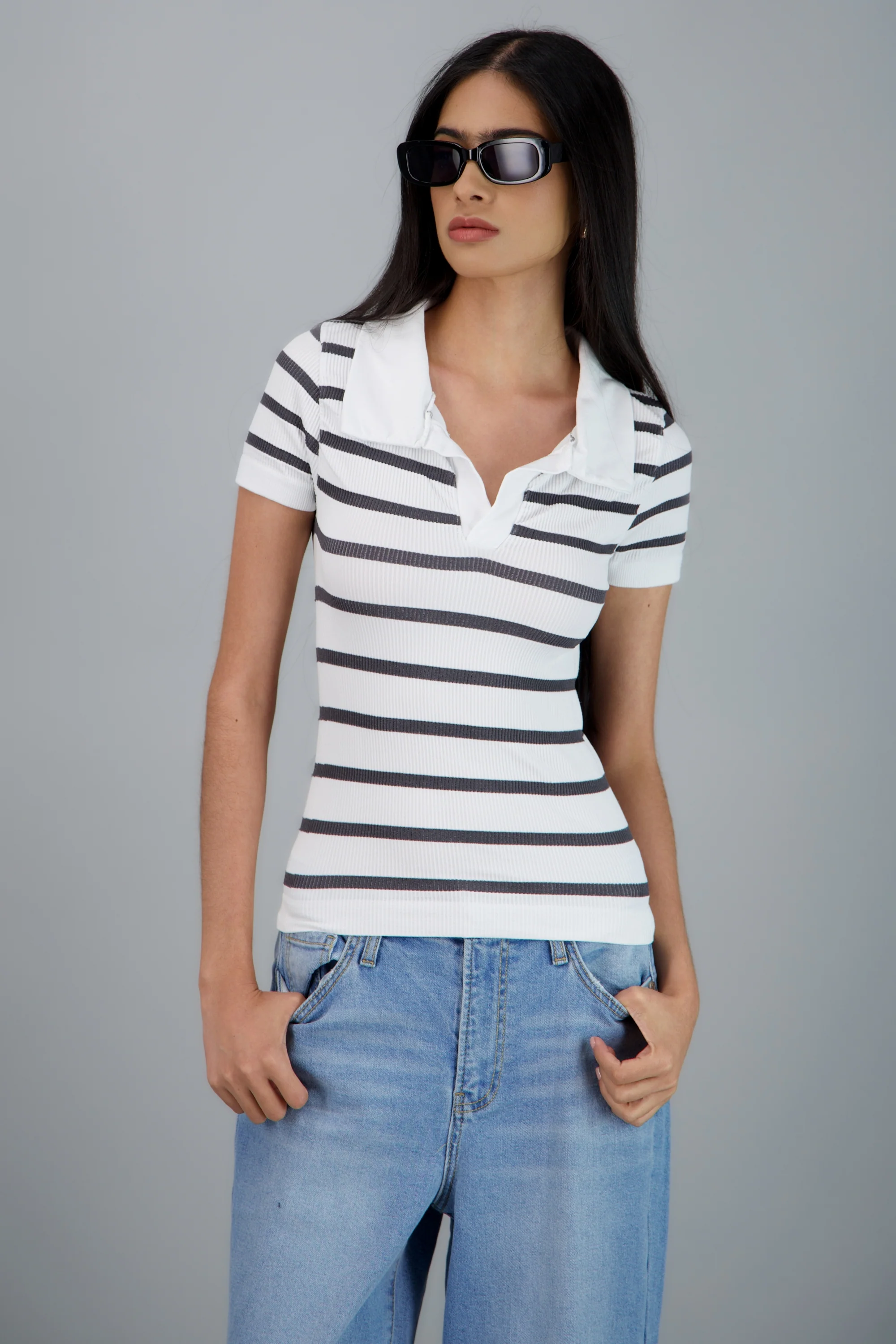 Top seamless rayas cuello polo - Image 3