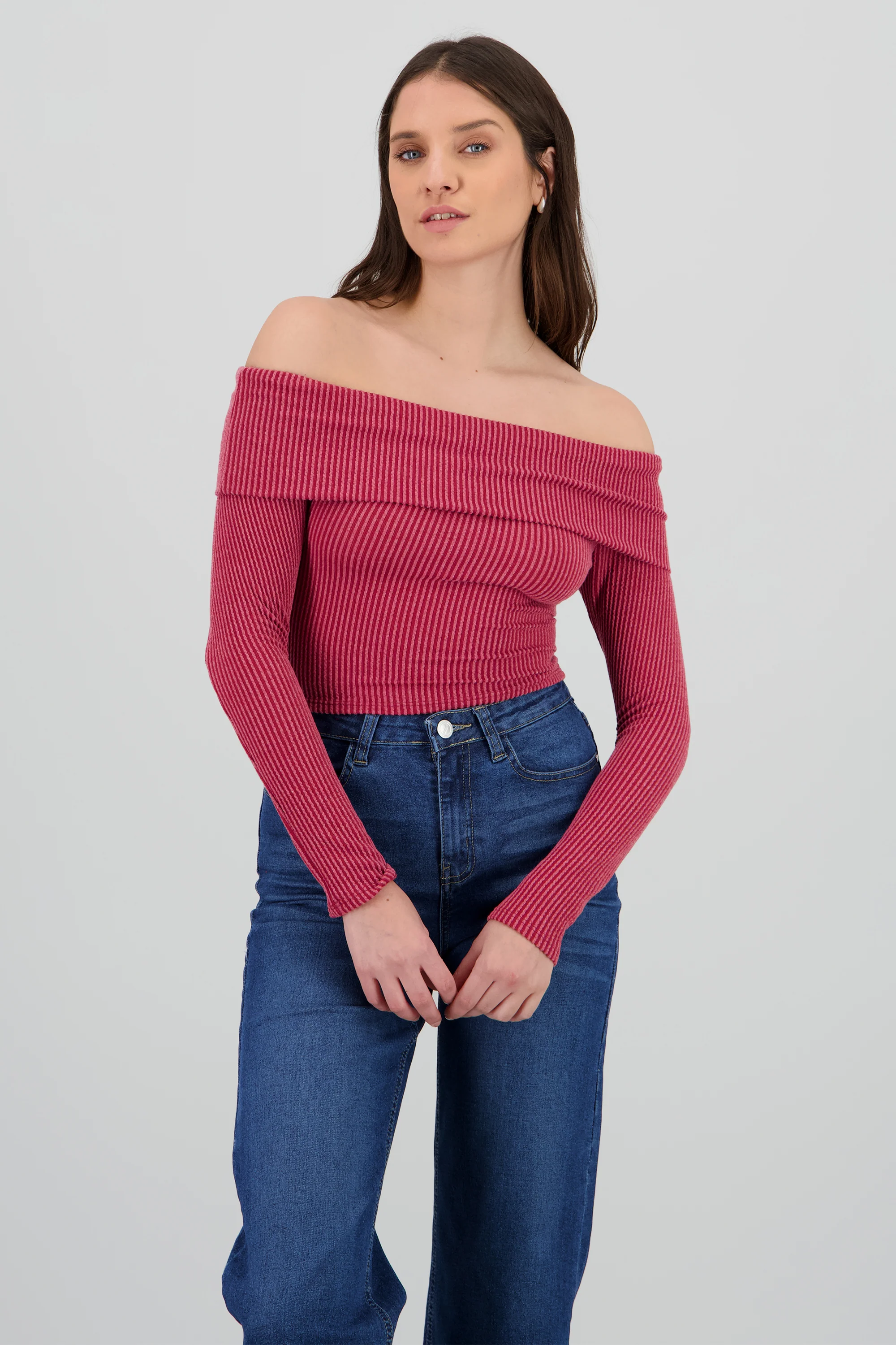 Top Sin Hombros Textura Rib - Image 2