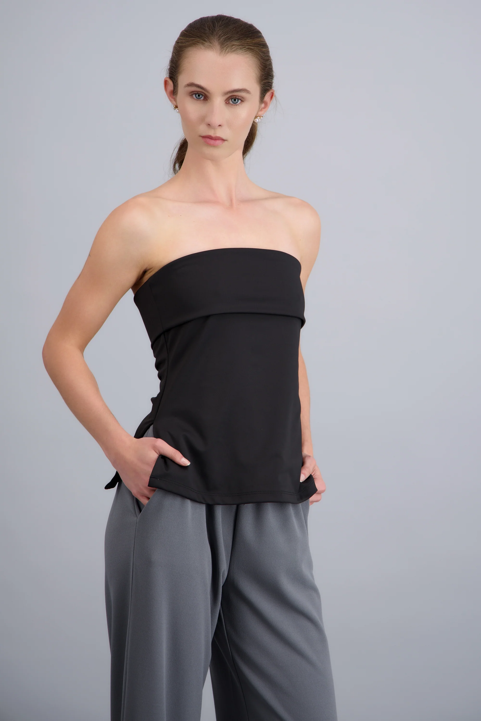 Top strapless con doblez - Image 2