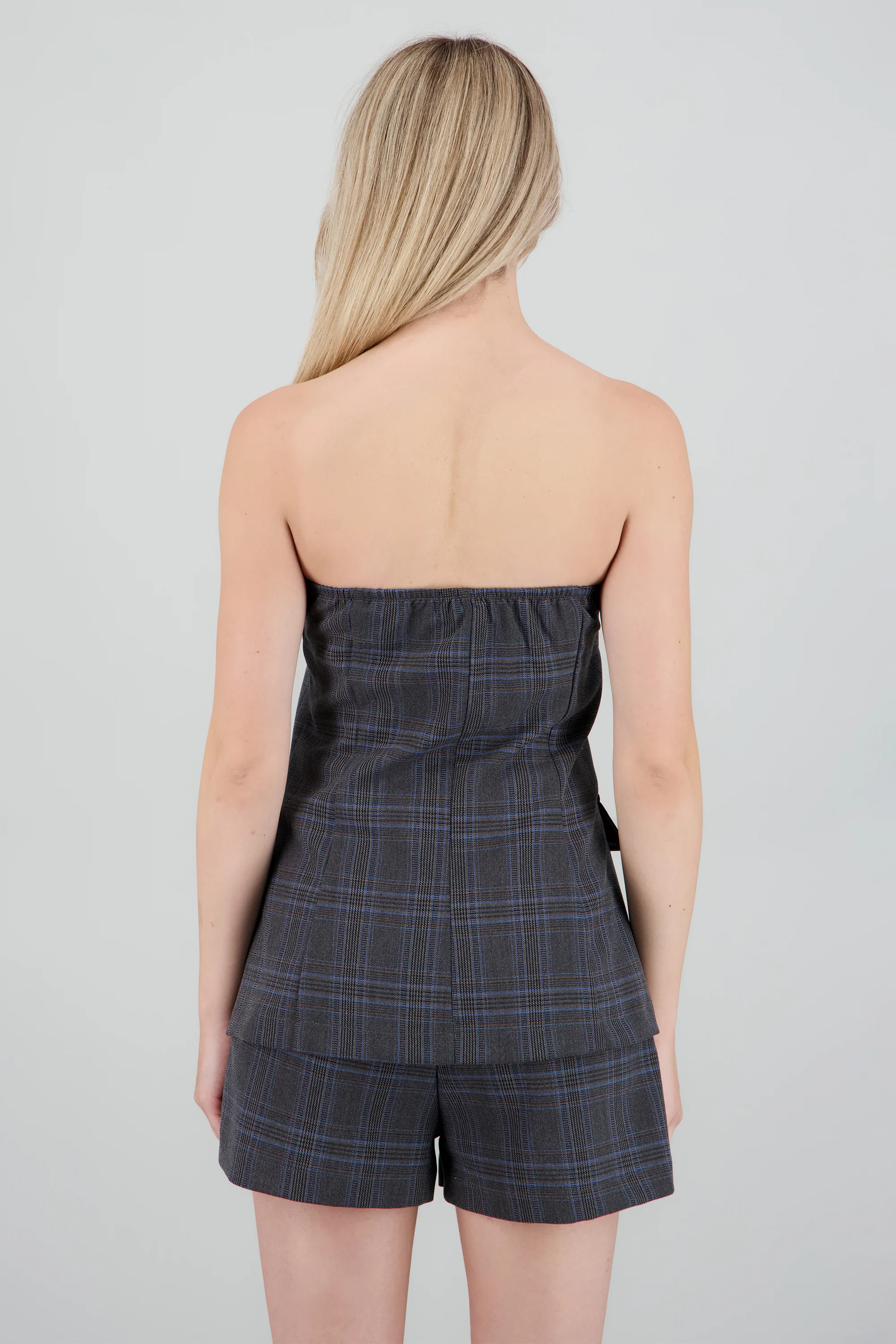 Top strapless estampado cuadros - Image 4