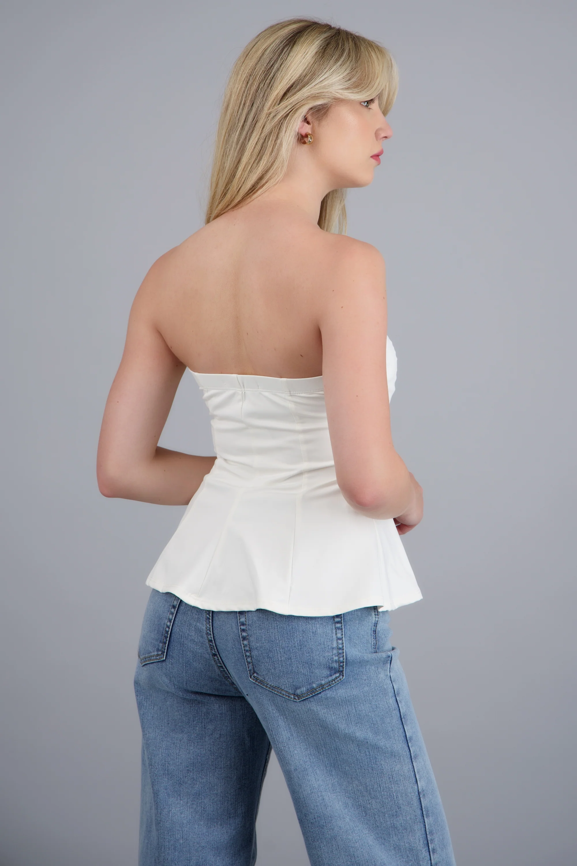 Top strapless peplum - Image 4
