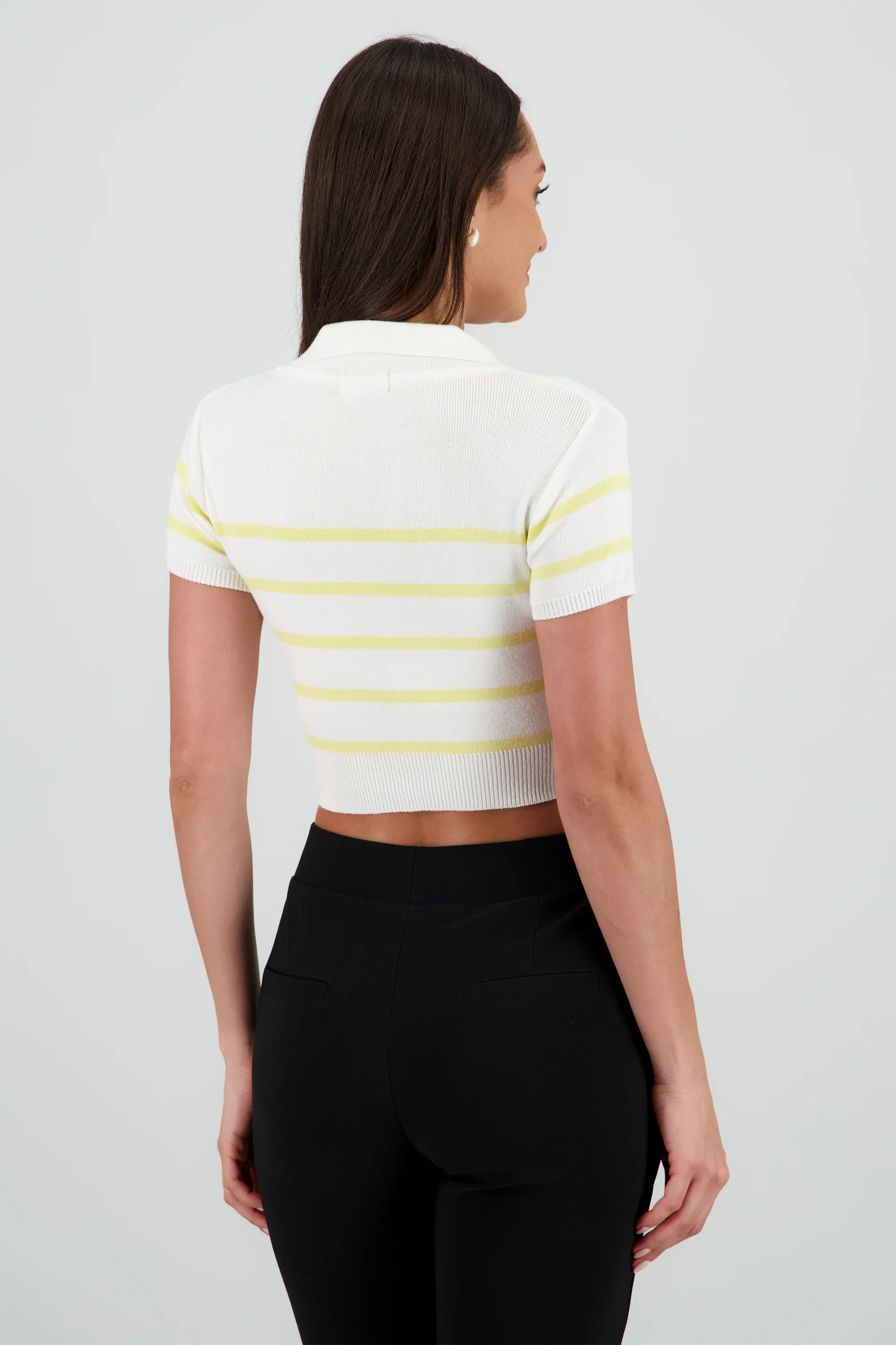 Top tejido cuello polo rayas - Image 4