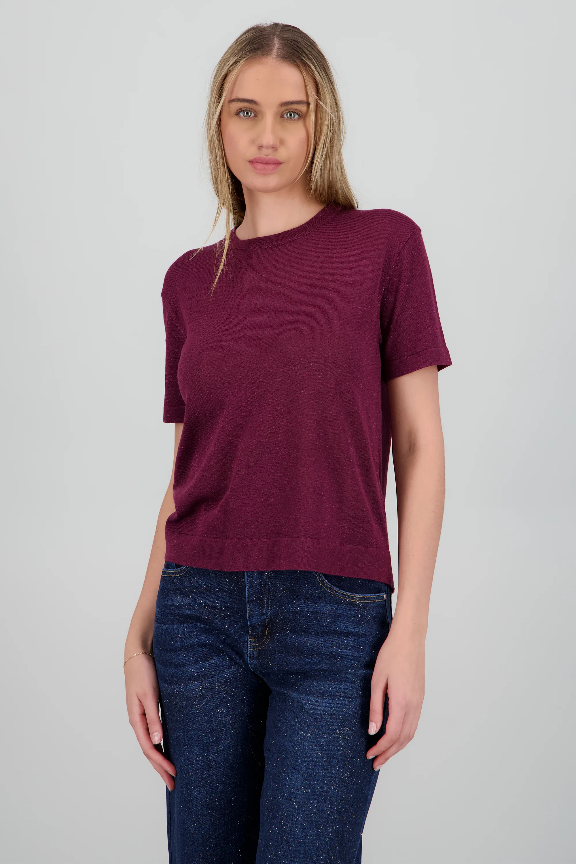 Top tejido detalle brillos
