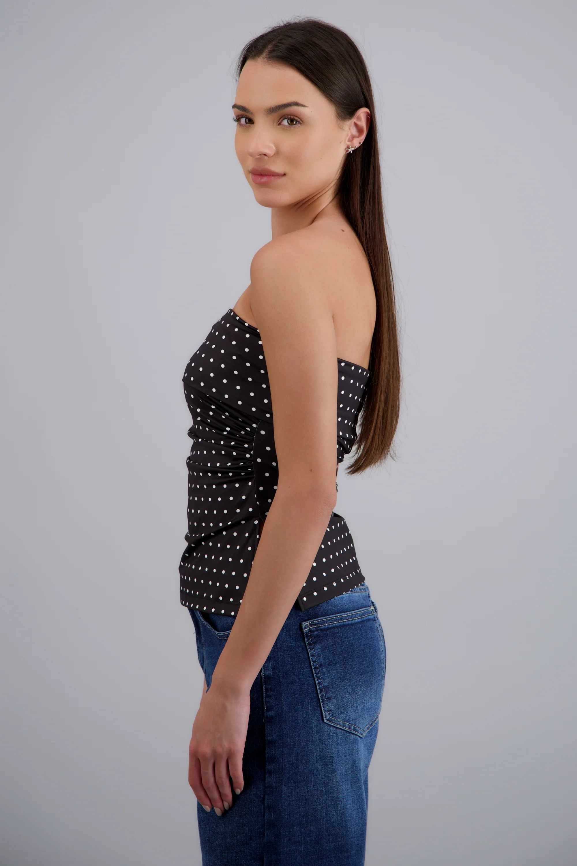 top tubo con dobles escote polka dots - Image 3