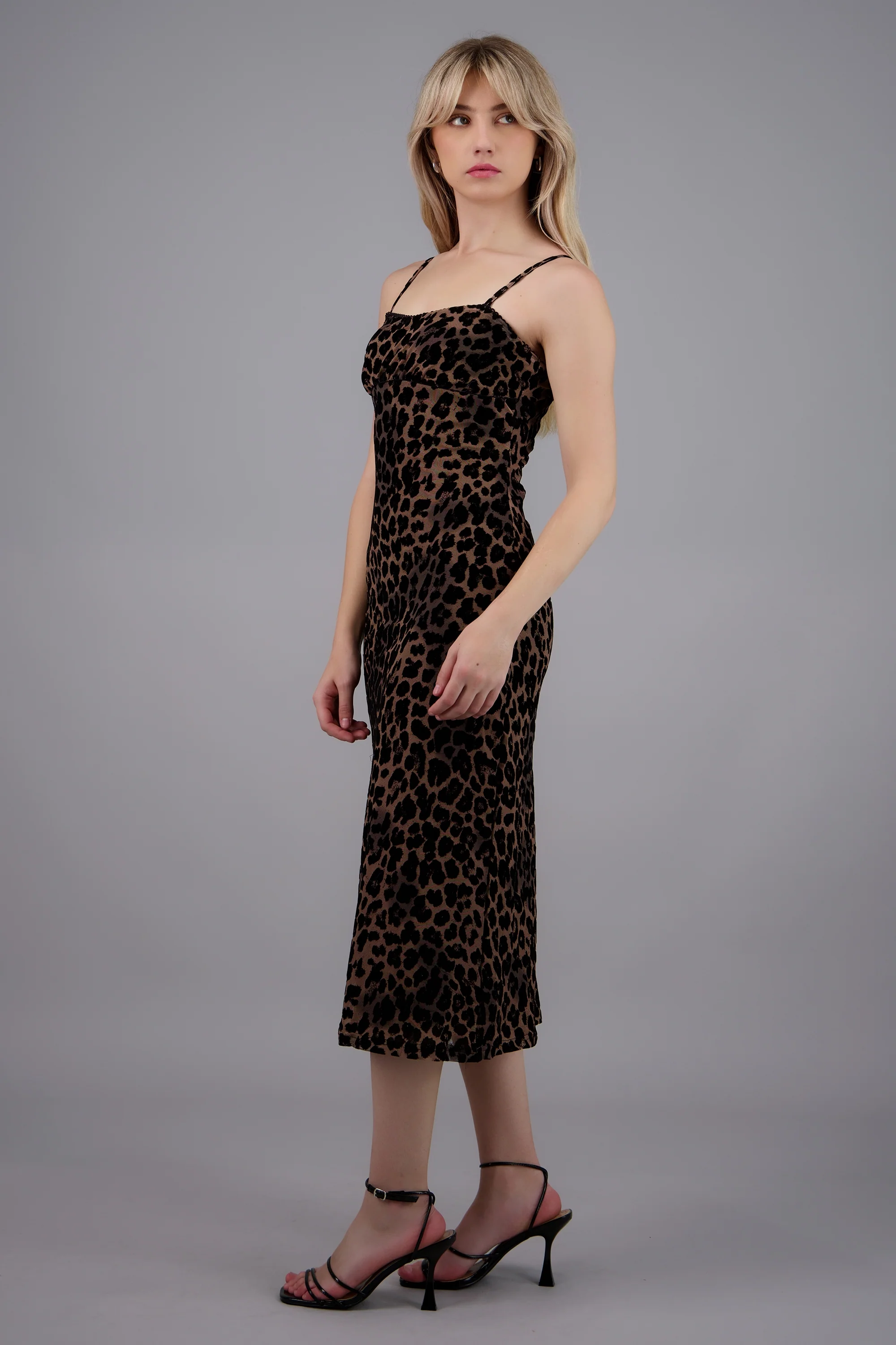 Vesrido midi leopardo mesh flock - Image 3