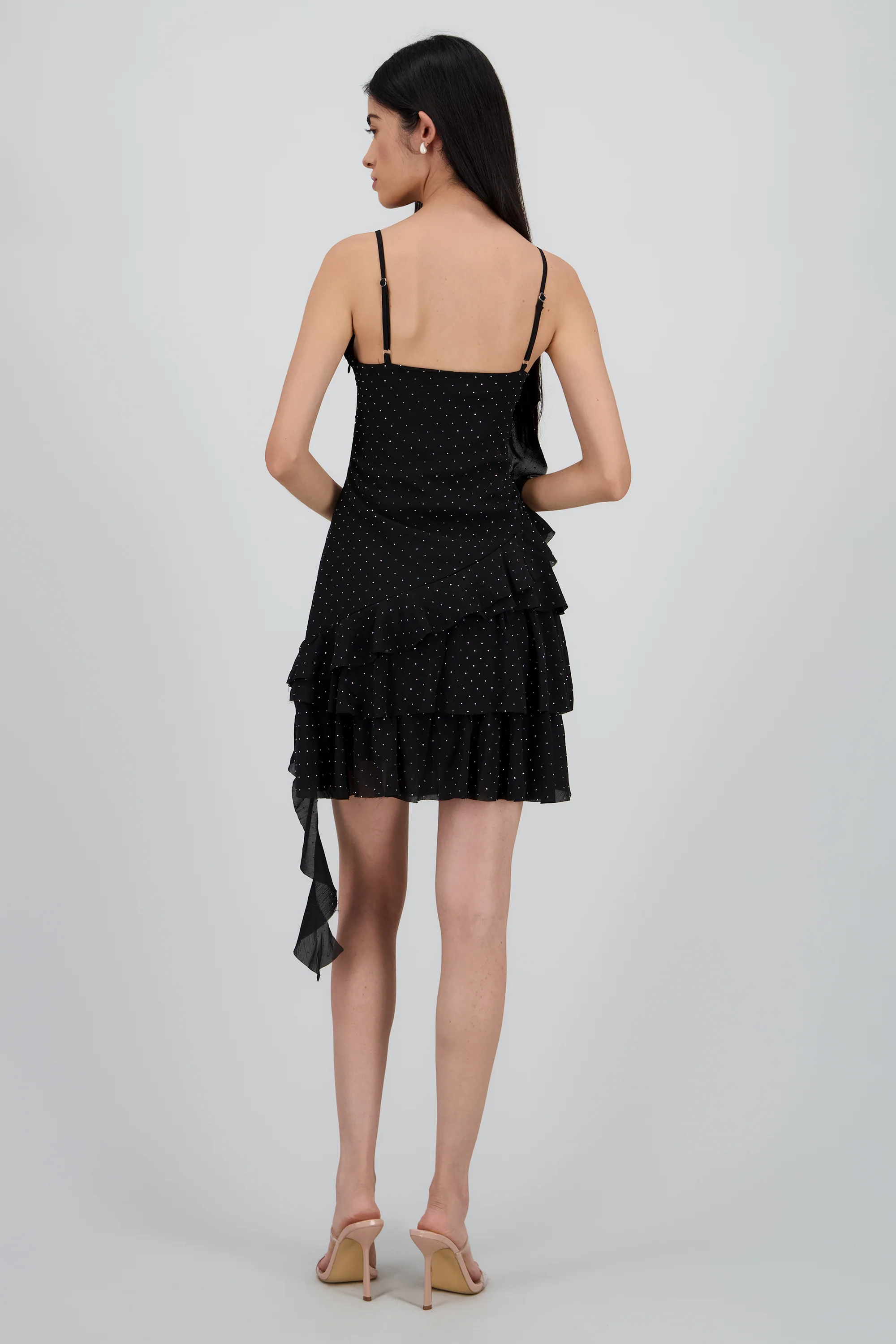 Vestido corte asimetrico con mini brillos - Image 4